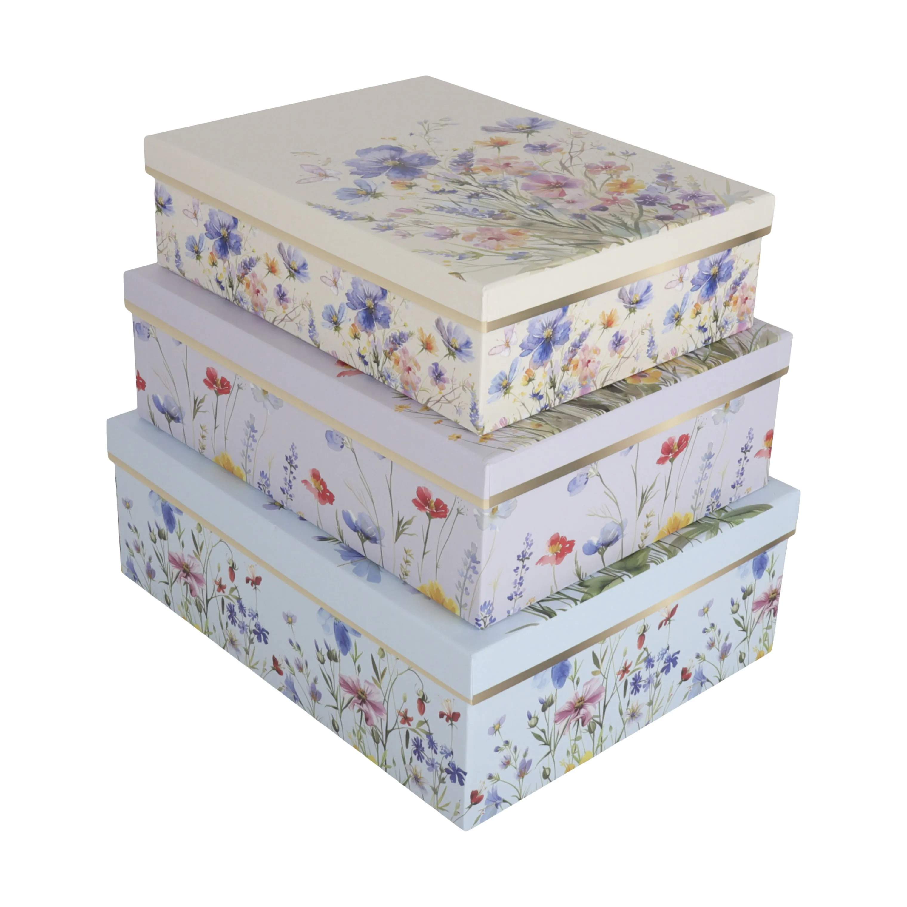 CASA Living Kasser Æske - 3 stk. i Lyseblå, 1