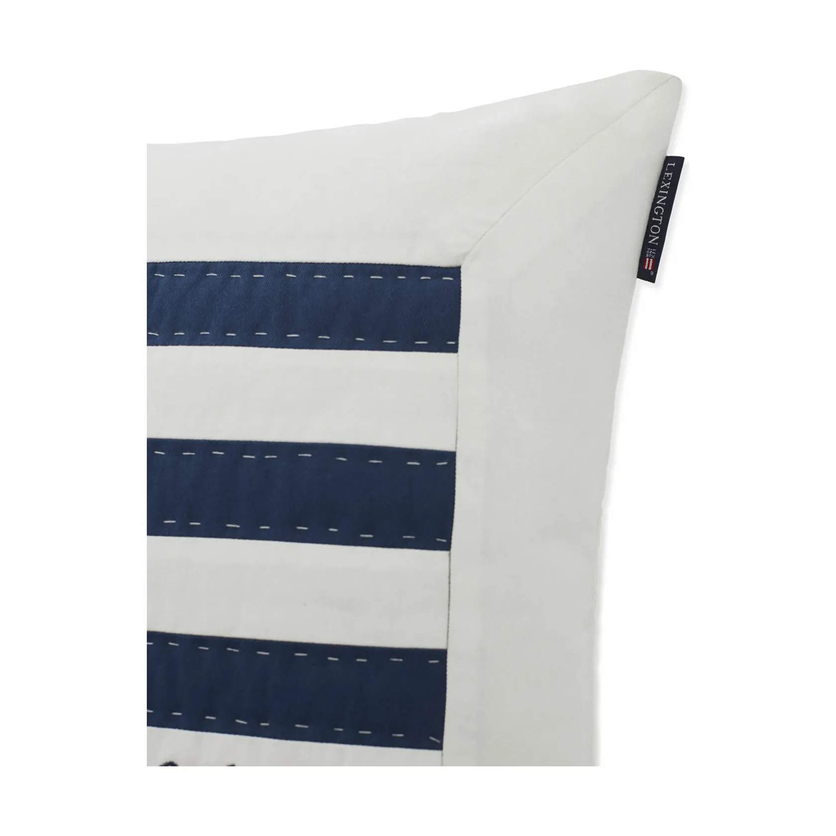 Lexington Pyntepudebetræk Arts & Crafts Cotton Twill Pudebetræk i Off White/Blue, 3