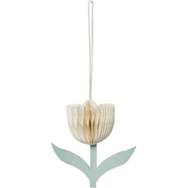 Broste Copenhagen Påskeæg og ophæng Tulip Papir Ornament i Hvid, 1