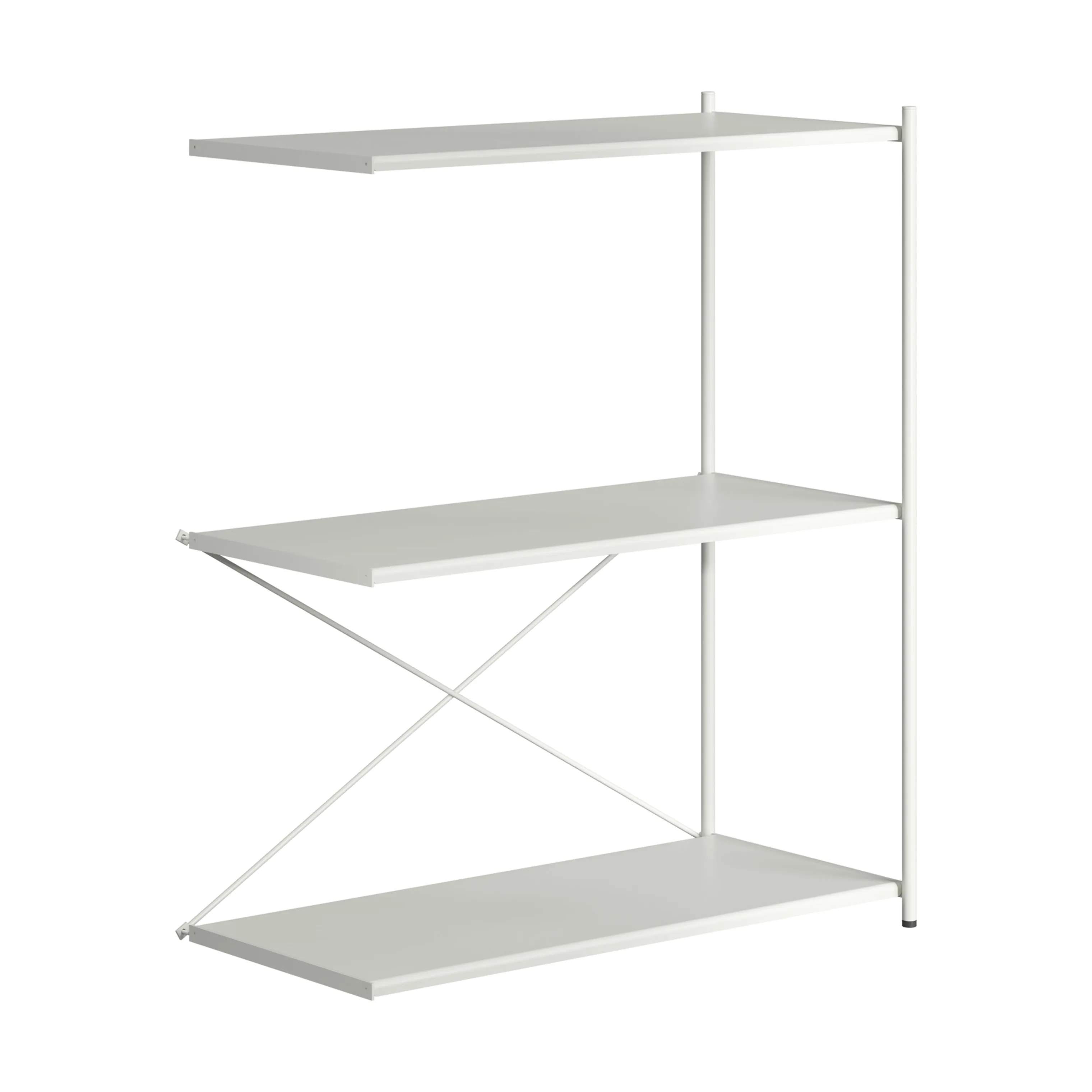Novoform Reoler og tilbehør Arturo 3-Etagers tilbygningsreol i Light Grey, 91 cm, 3