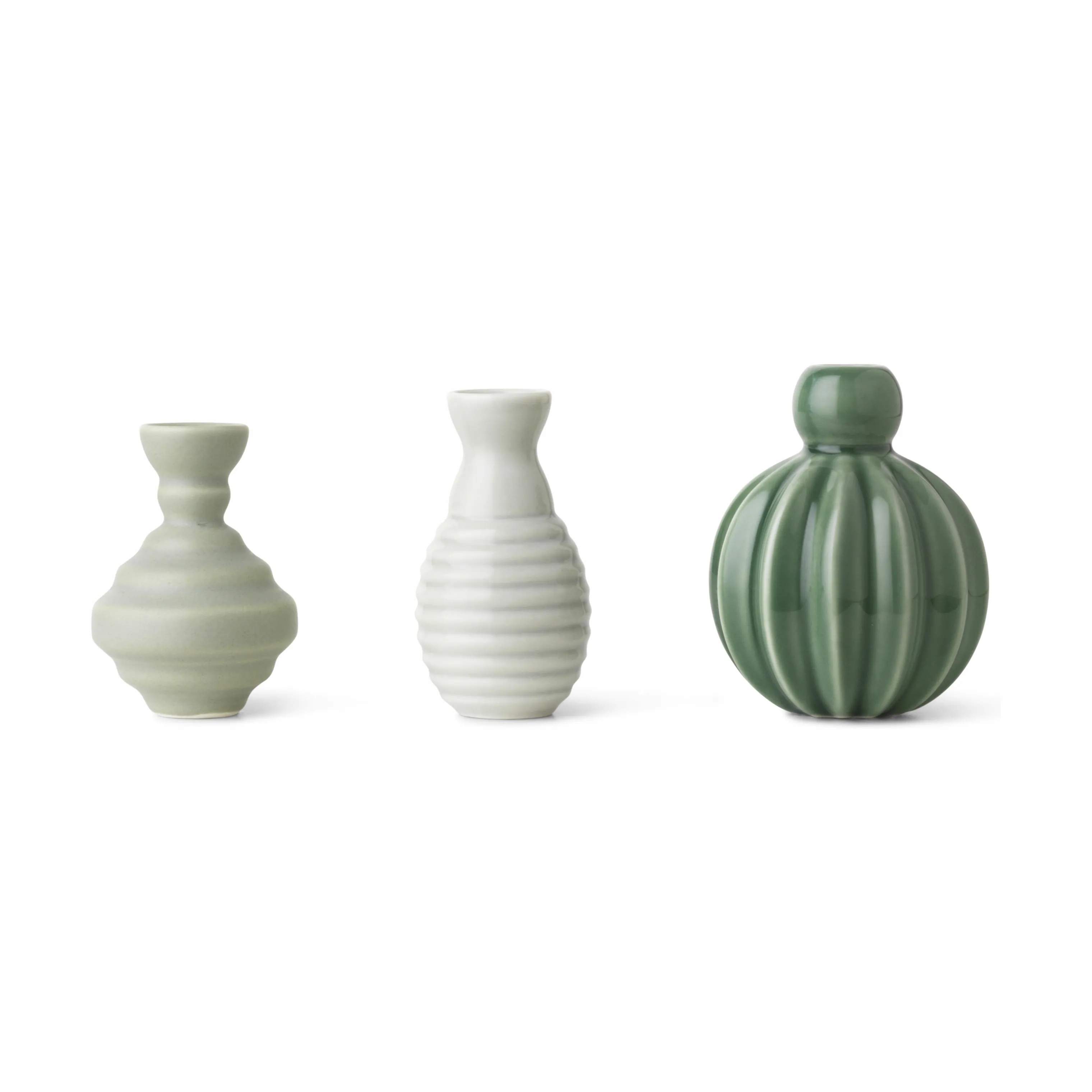 Samsurium Minibell Vase - 3 stk., grøn, large
