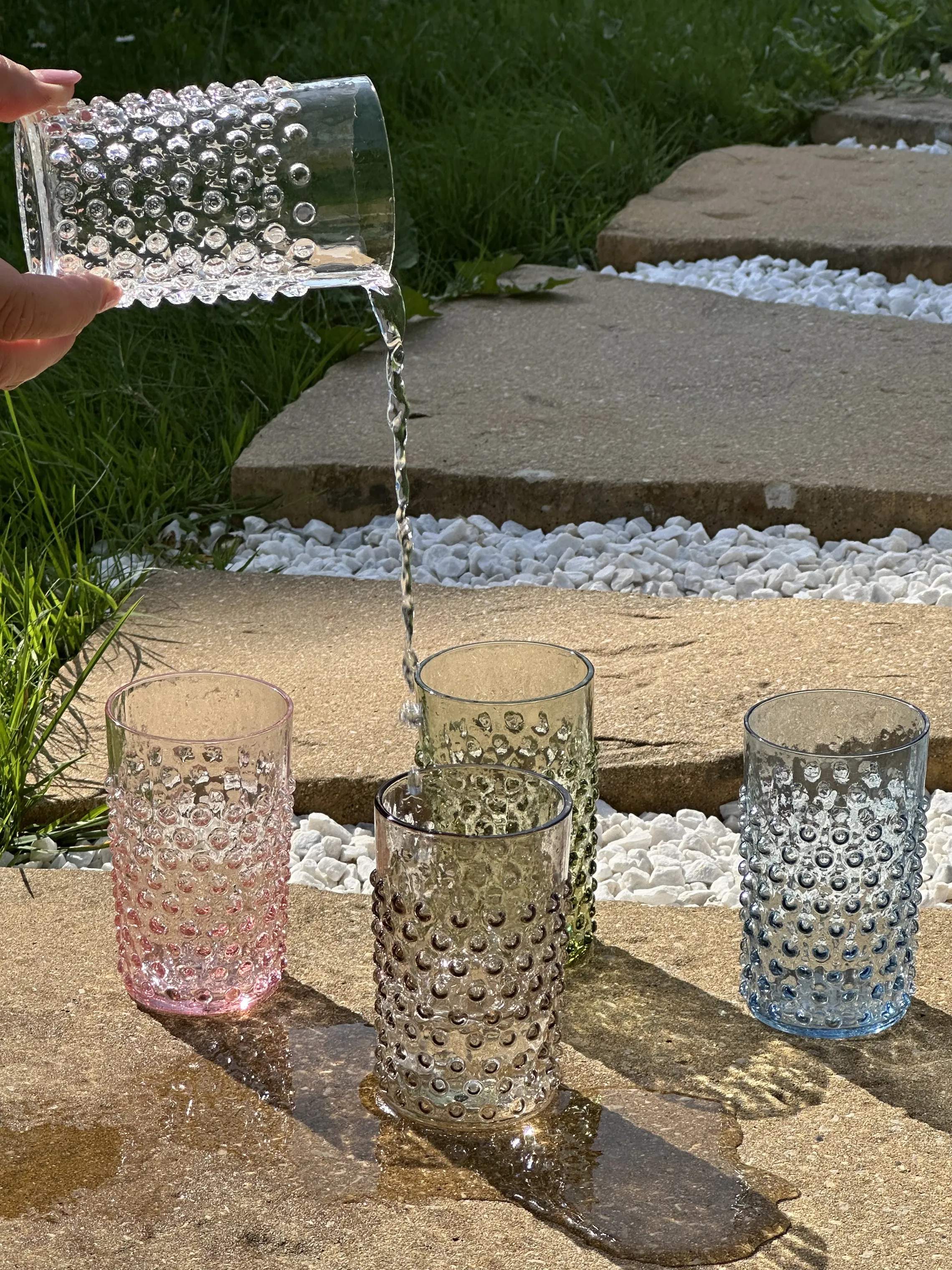 Anna von Lipa Vandglas Hobnail Vandglas i Rosa, 5