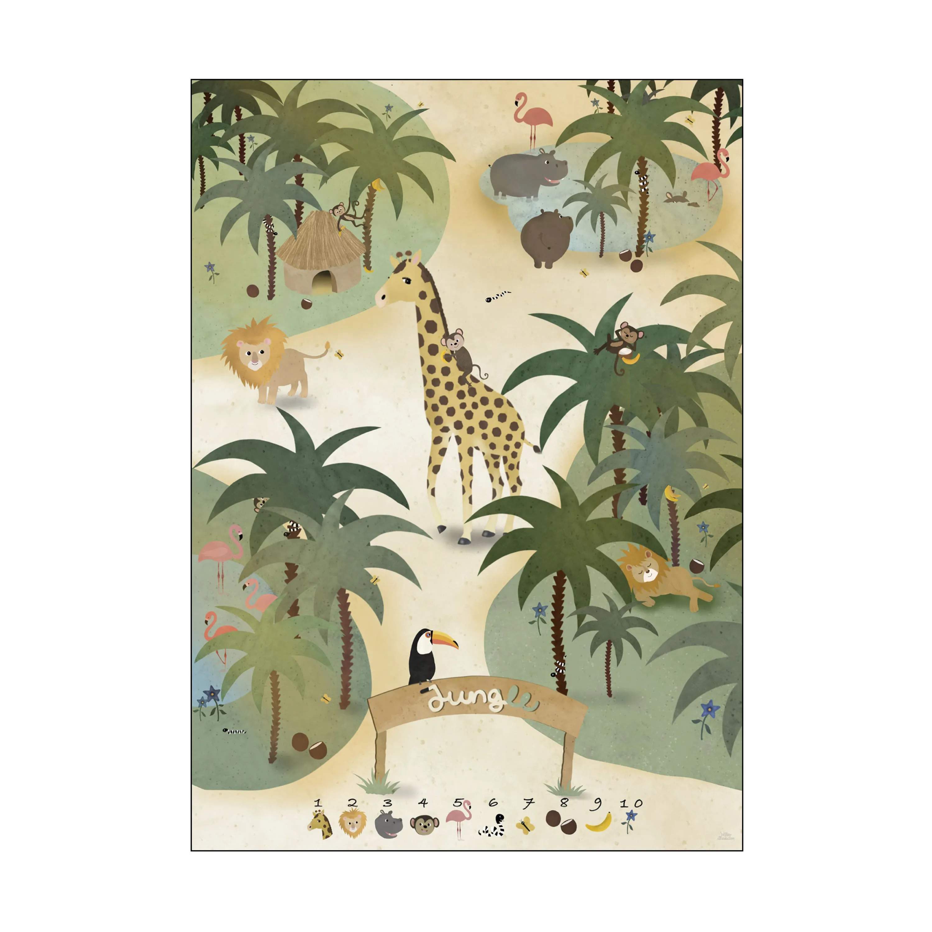 Plakat - Jungle, multifarvet, large