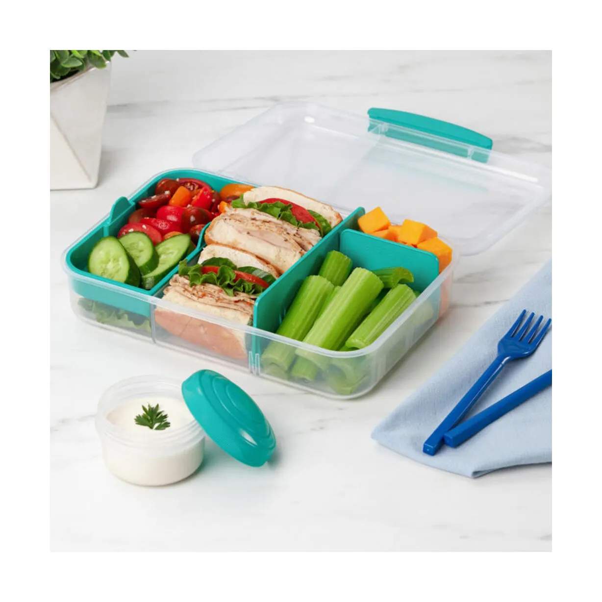 Sistema Opbevaringsbokse Lunch Madkasse - 2 dele i Klar/mint, 2