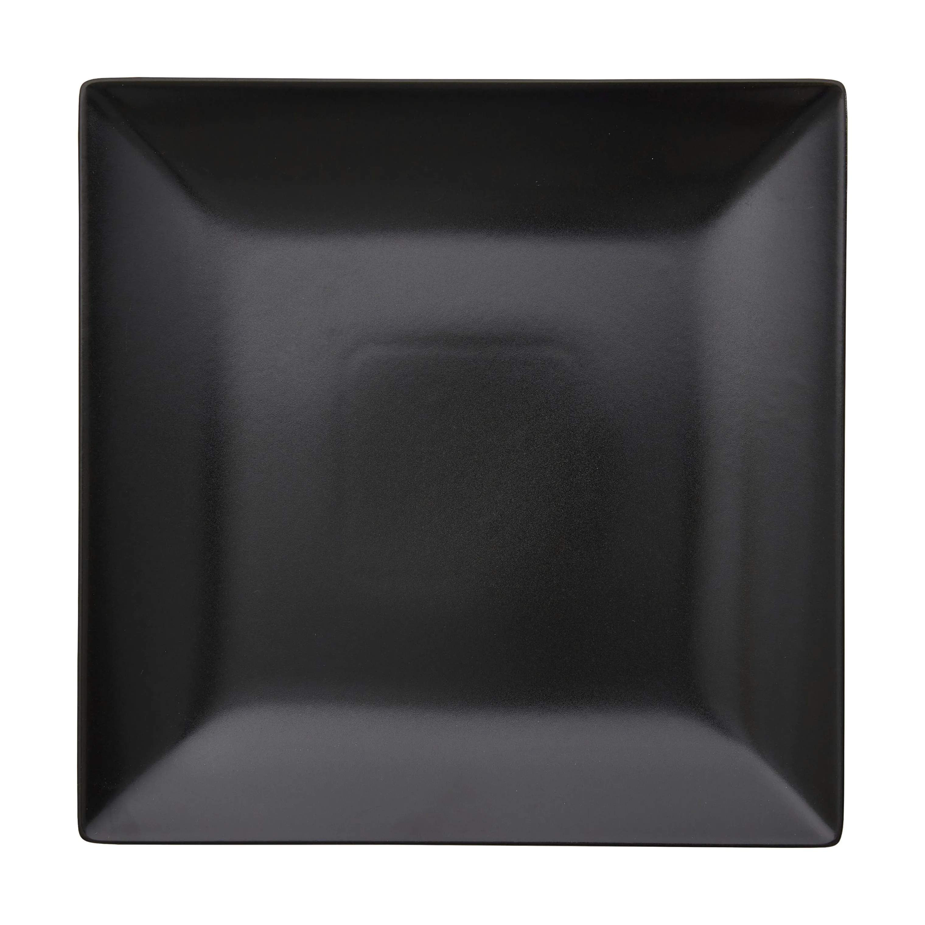 Quadro Flad Tallerken, sort, large