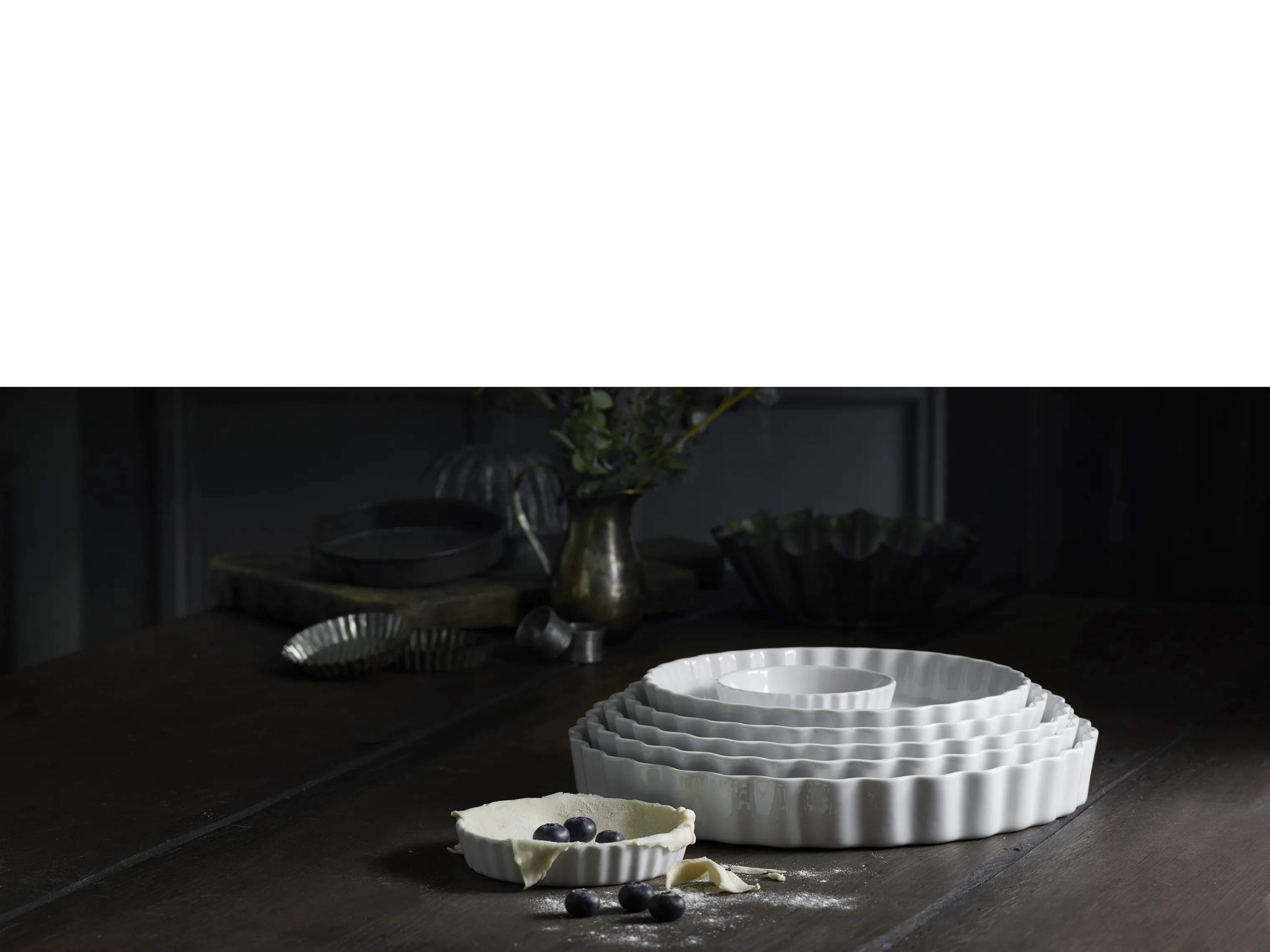 Pillivuyt Tærteforme og fade Tærtefad Nr. 9 i hvid, 27,5 cm, 2