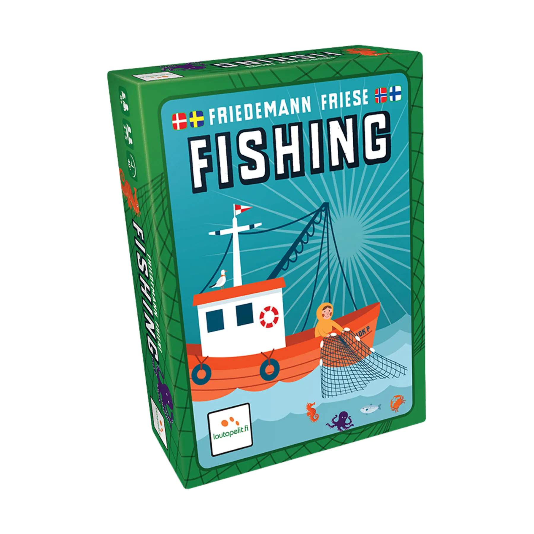 Spilbræt Spil Kortspil - Fishing Tricktaking i Multifarvet, 1