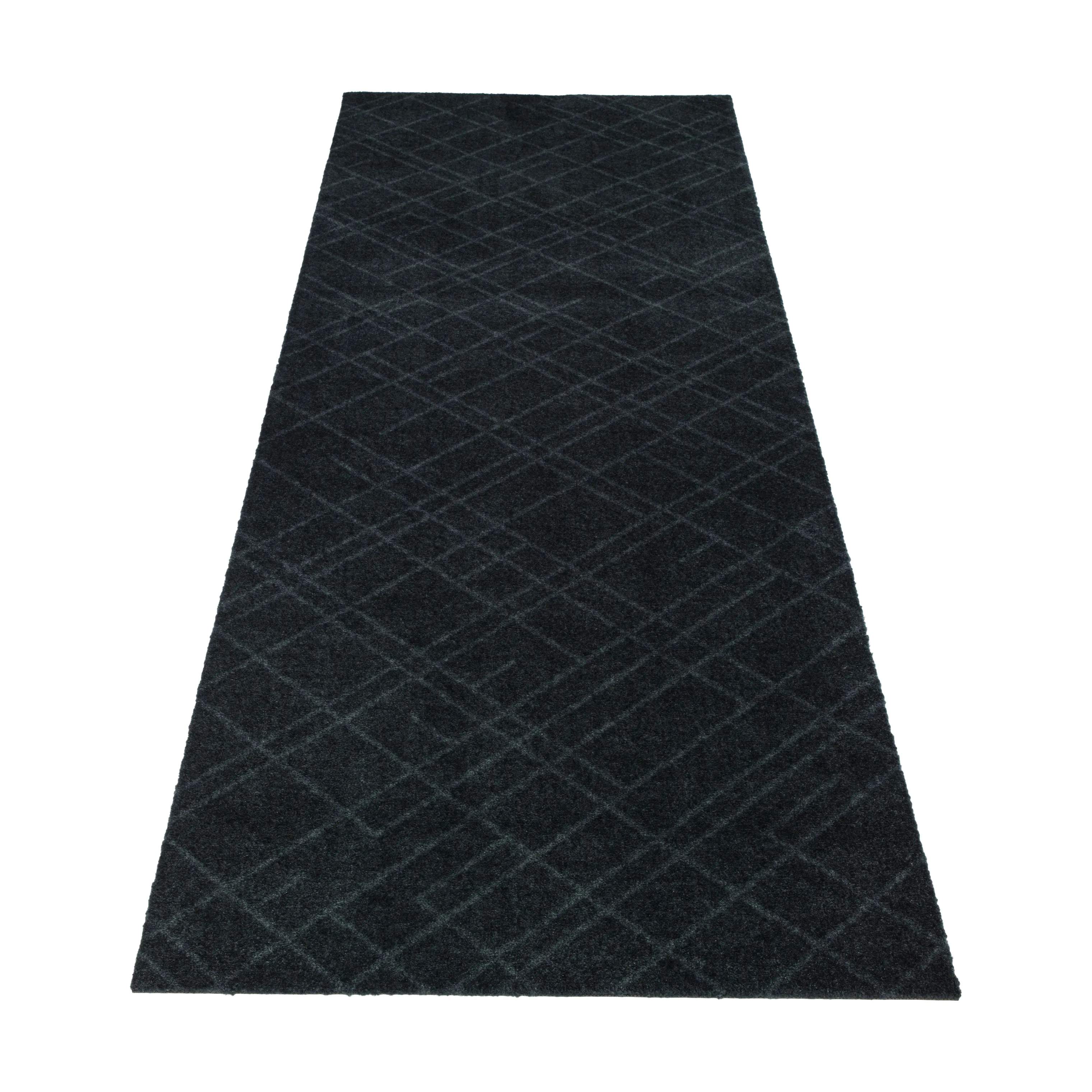 Tica Copenhagen Dørmåtter Lines Gulvmåtte i Mørkegrå, B67 x L200 cm, 3