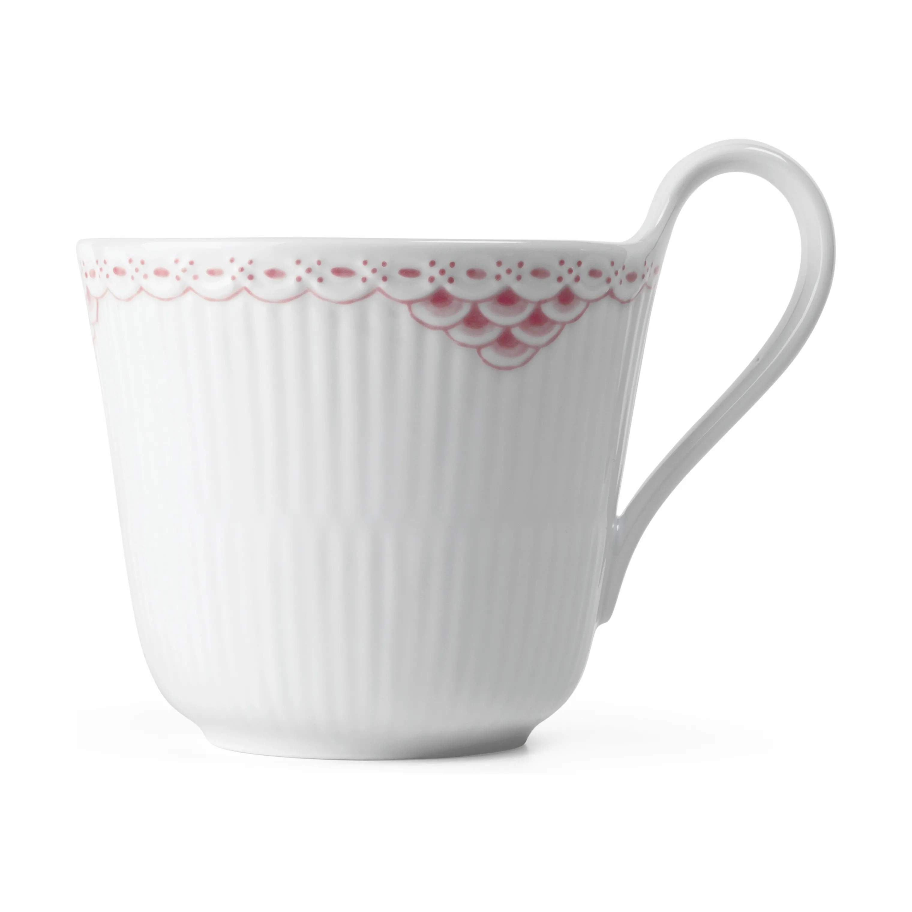 Royal Copenhagen Krus og kopper med hank Koral Riflet Blonde Højhankskop i Koral/hvid, 4