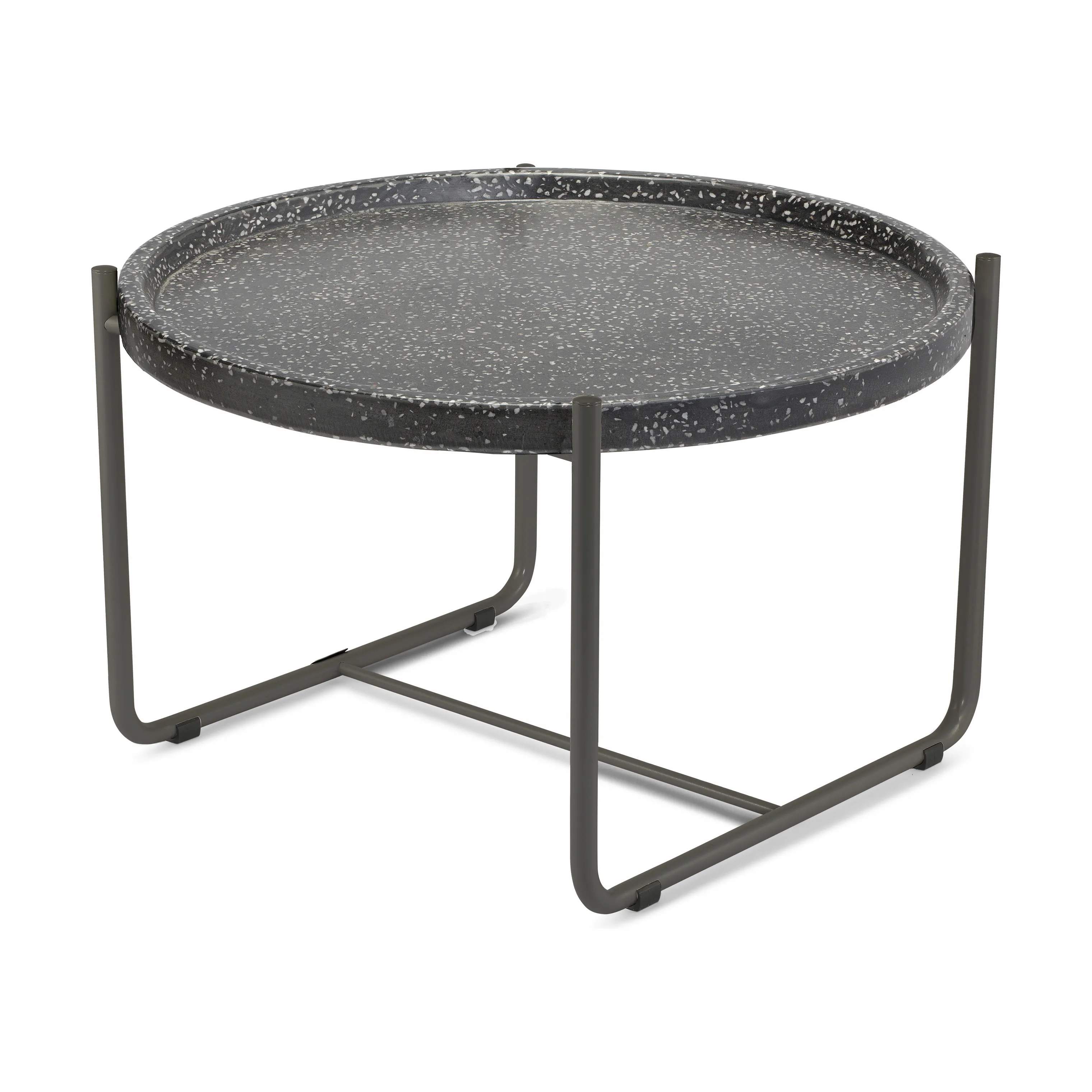 Terrazzo Loungebord, dark grey/black, large