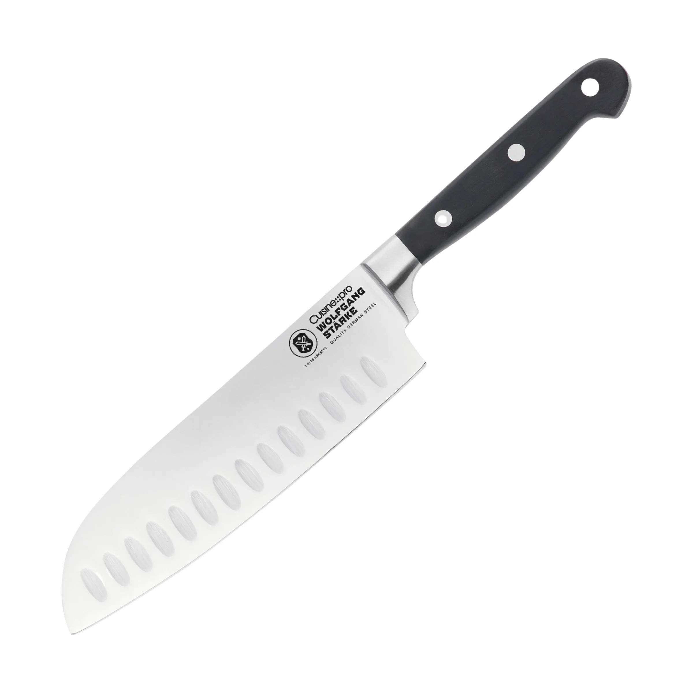 WOLFGANG STARKE™ Santokukniv, sølvfarvet/sort, large