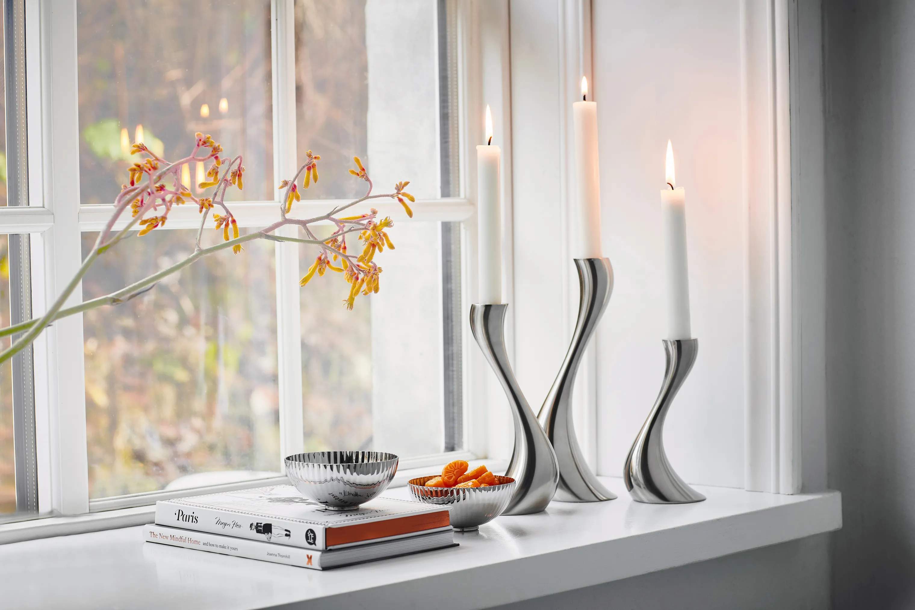Georg Jensen Kronelysestage Cobra Lysestage - 3 stk. i Mat/Stål, 3