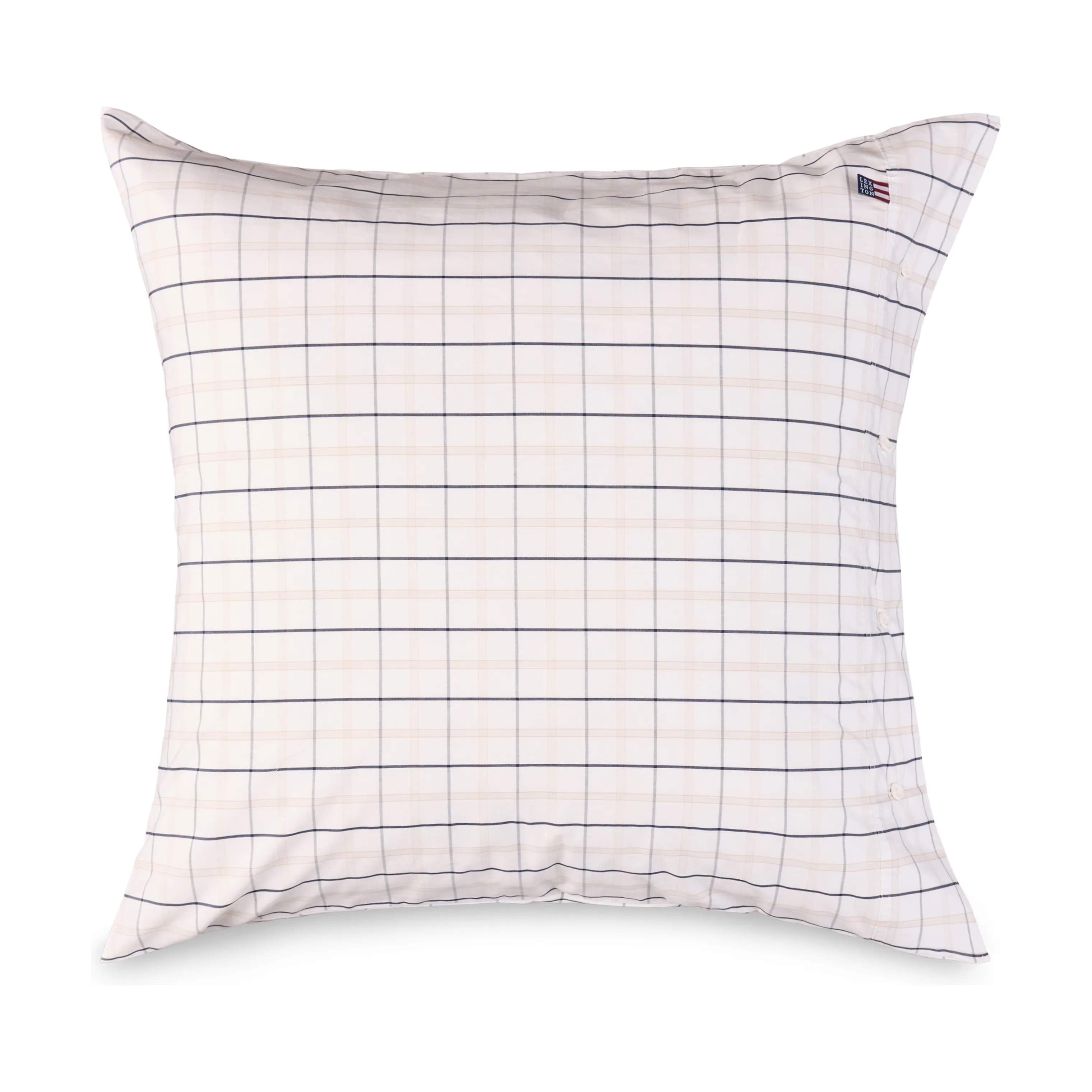Icons Checked Hovedpudebetræk, white/beige/navy, large