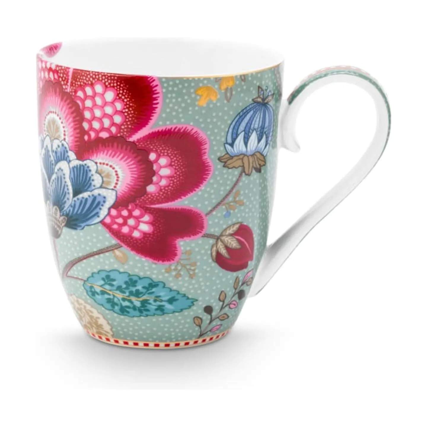 PIP Studio Krus og kopper med hank Blooming Tales Krus i Blue/Pink, 45 cl, 1