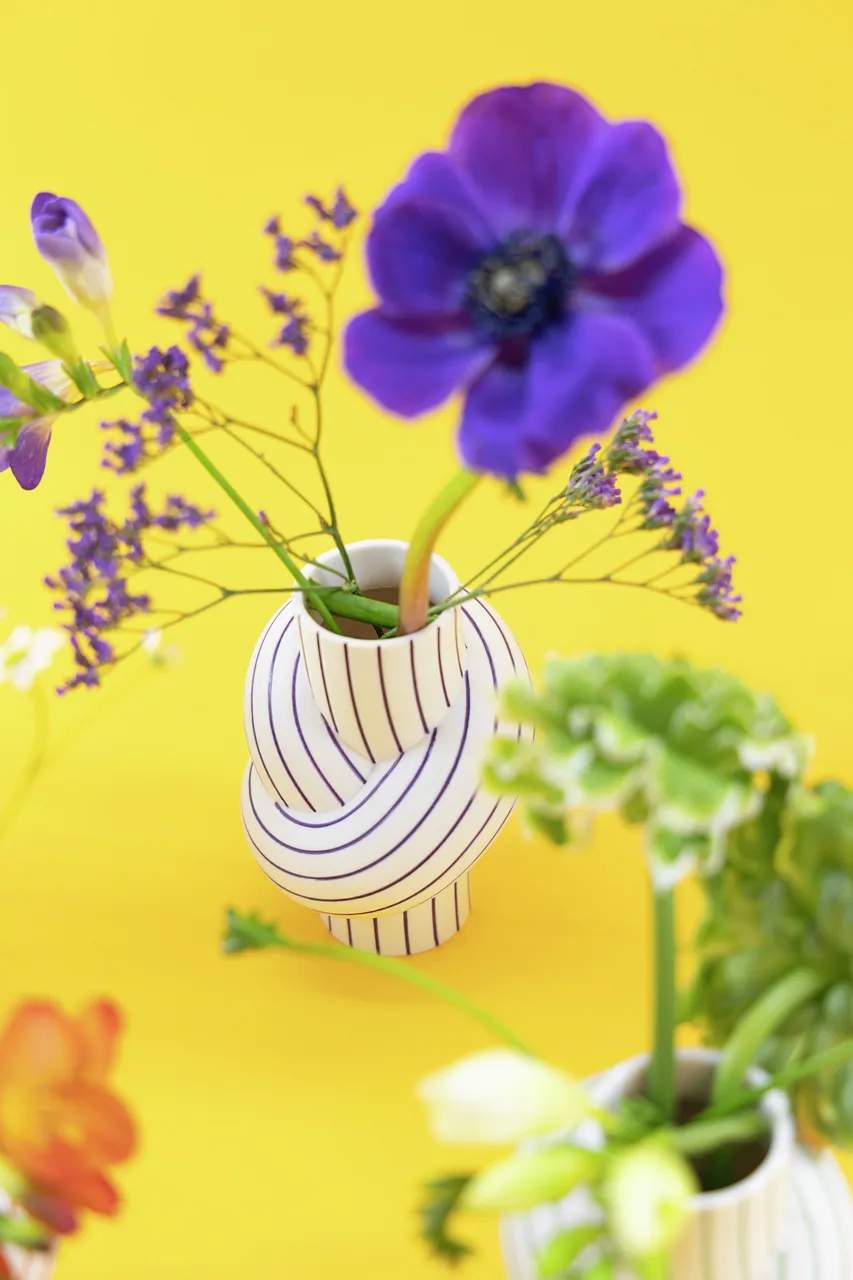 Rosenthal Vaser Node Stripes Vase i Stripes Lilla, 11,7 cm, 2