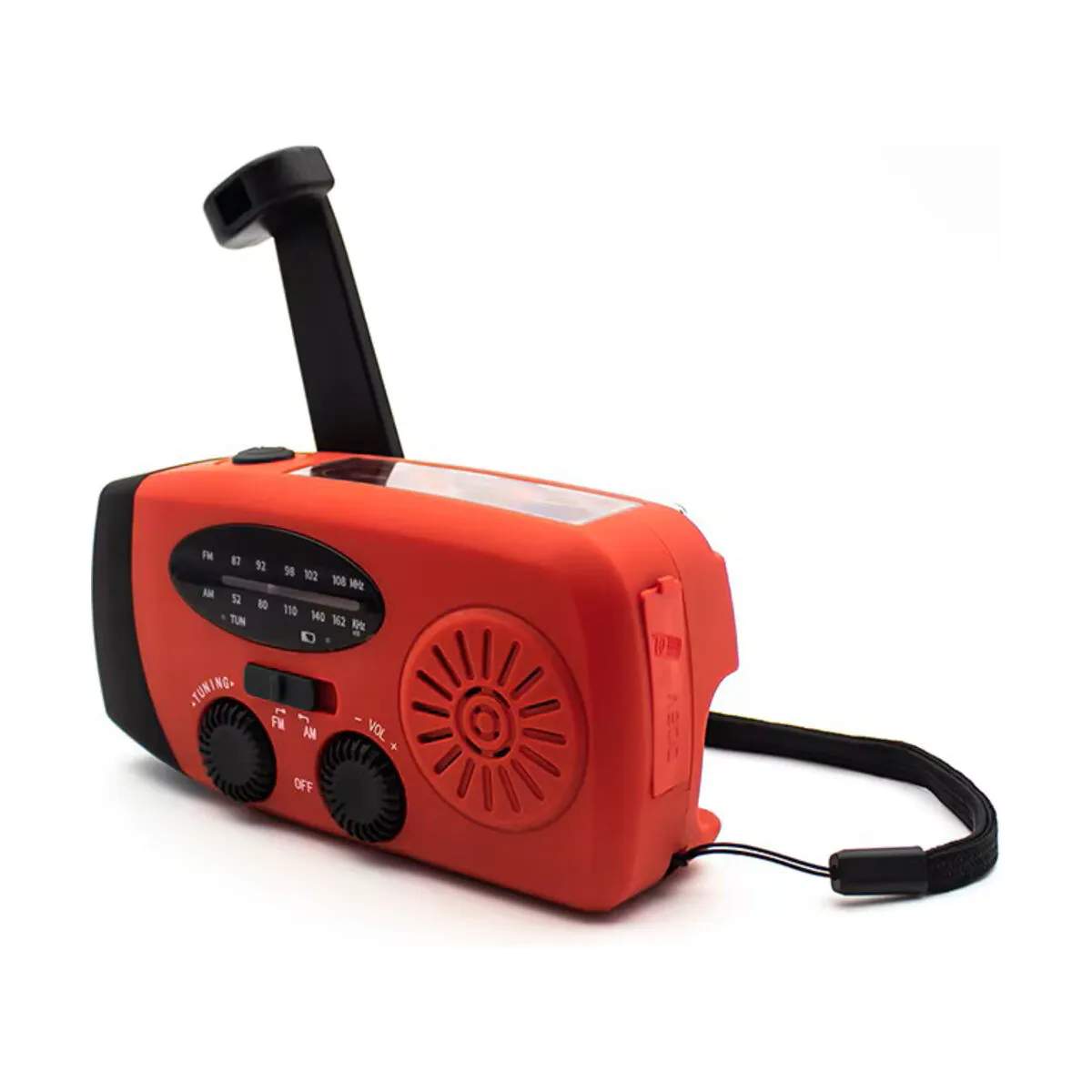Denver Højtalere Solcelle Crank Radio i Rød, 2