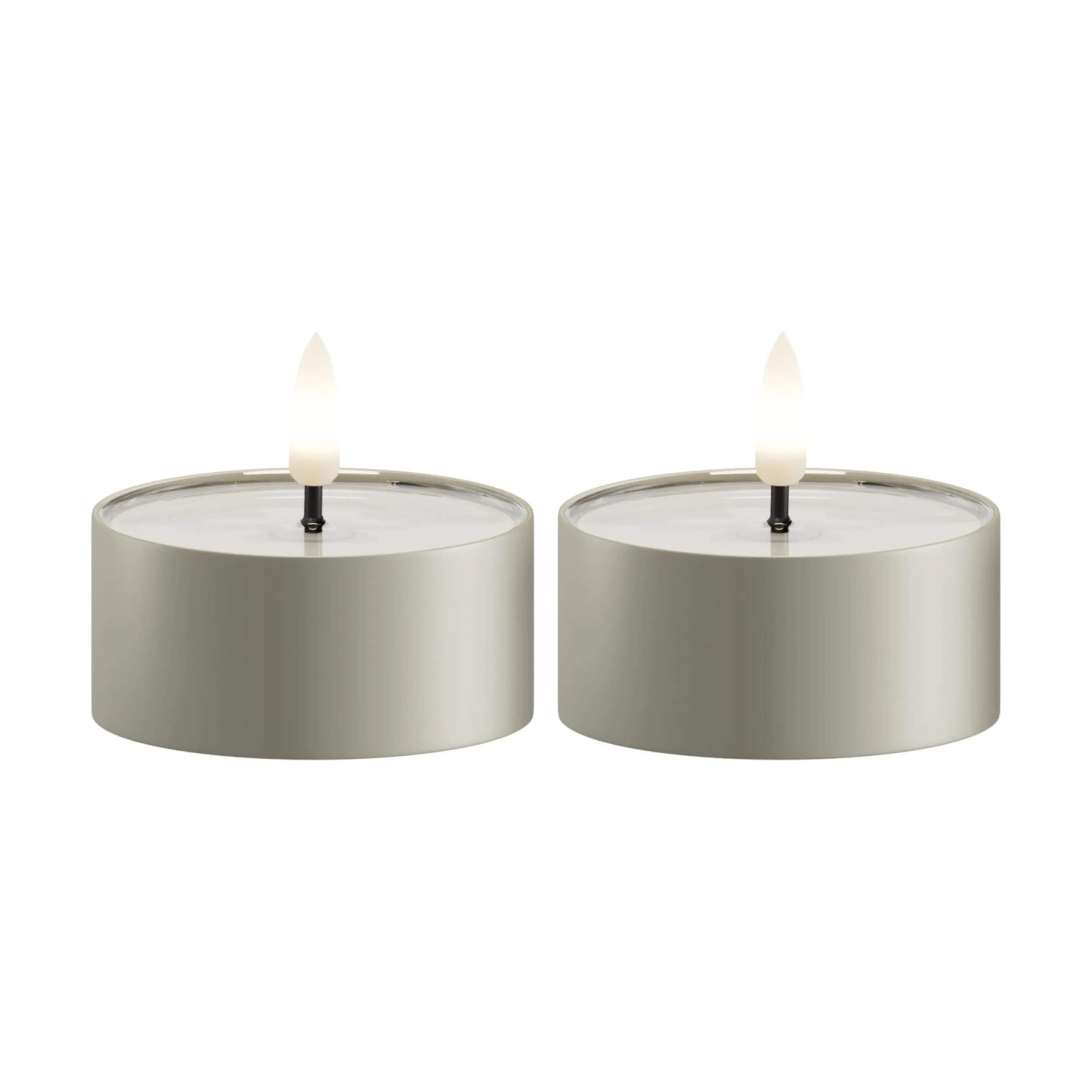Deluxe Homeart LED-lys Udendørs LED Fyrfadslys - 2 stk. i Salvie grøn , 8 cm, 1