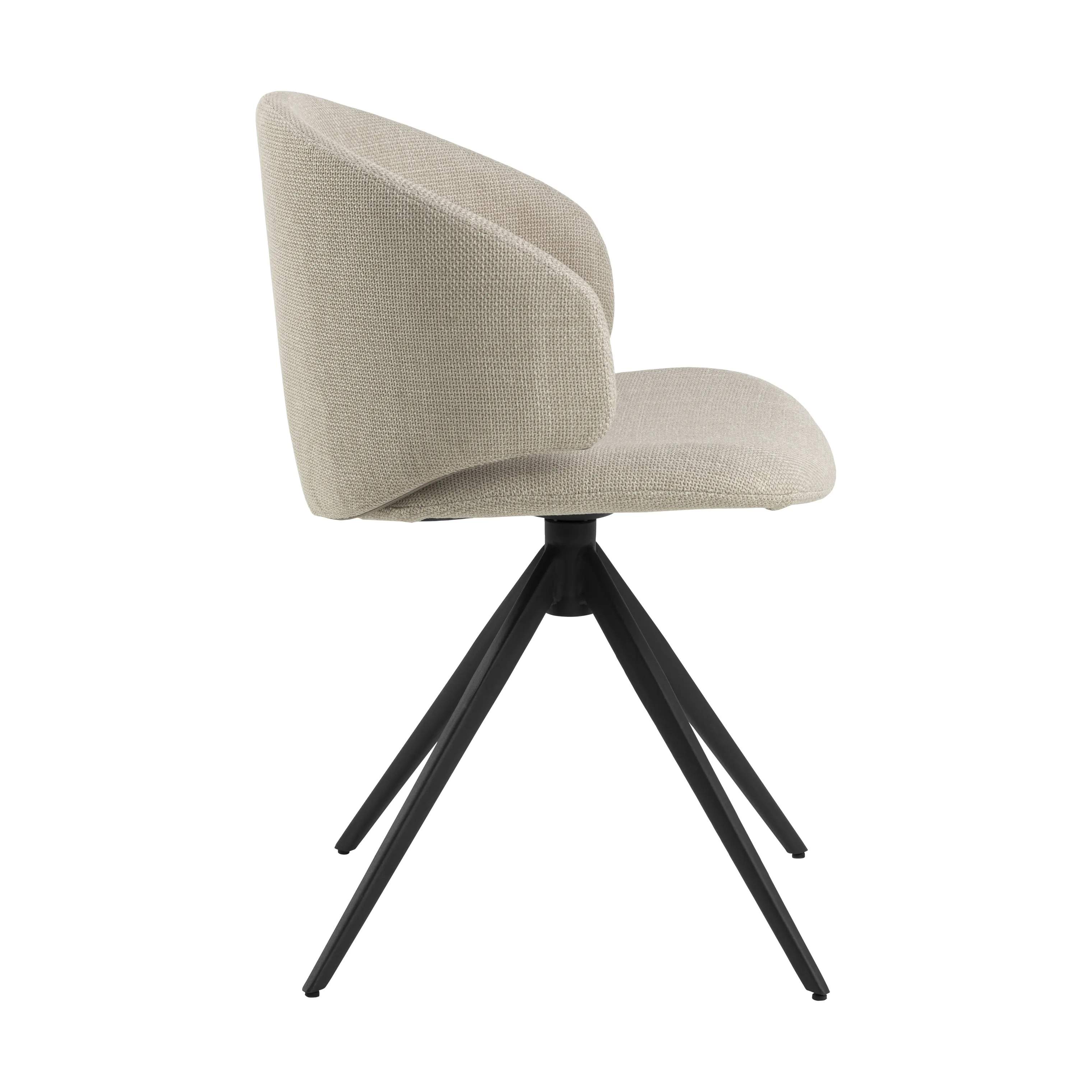 CASA Living Spisebordsstole Ella Spisebordsstol i Beige/sort, 4