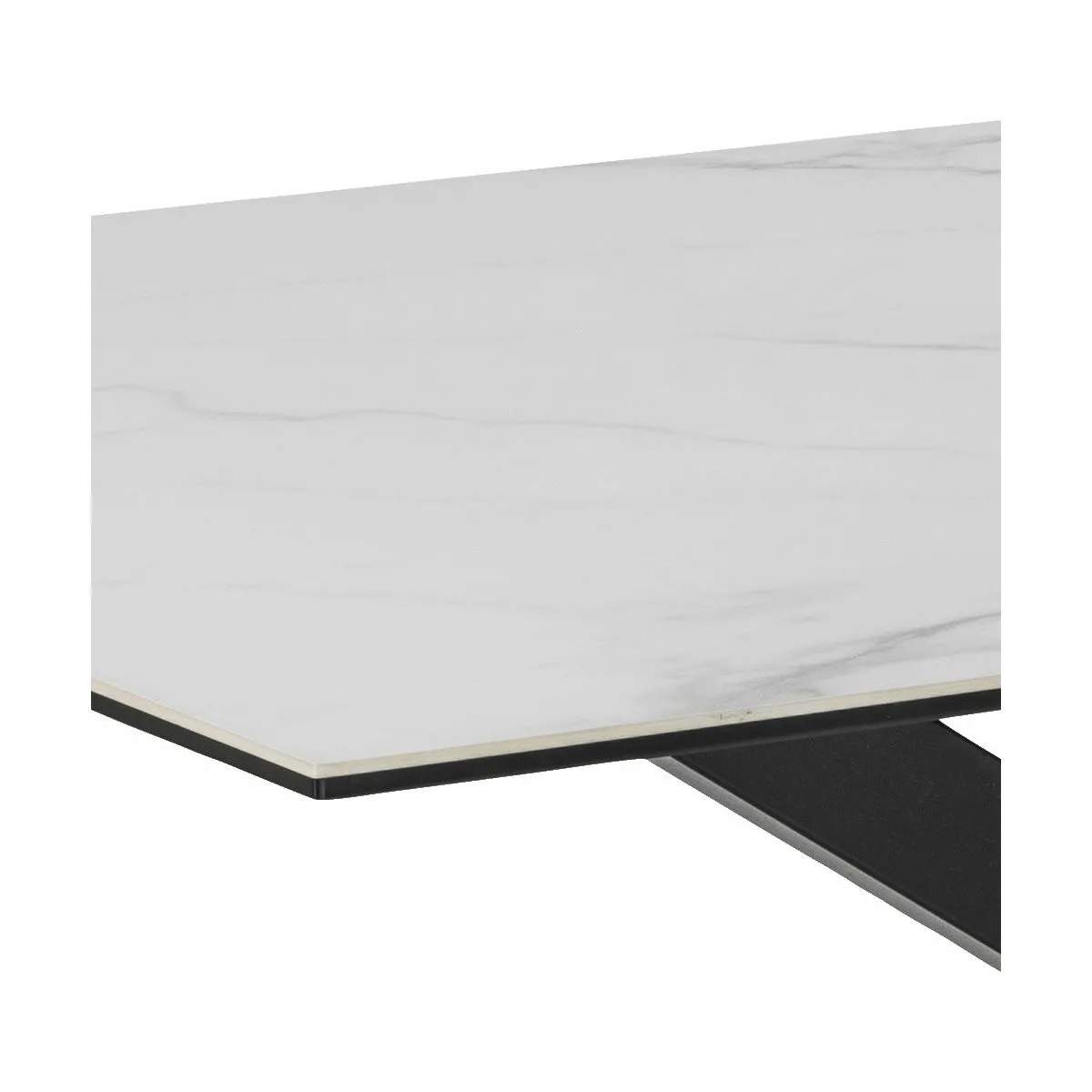 CASA Living Spiseborde Heaven Spisebord i Hvid Akranes/sort, H75,5 x B160 x L90 cm, 4