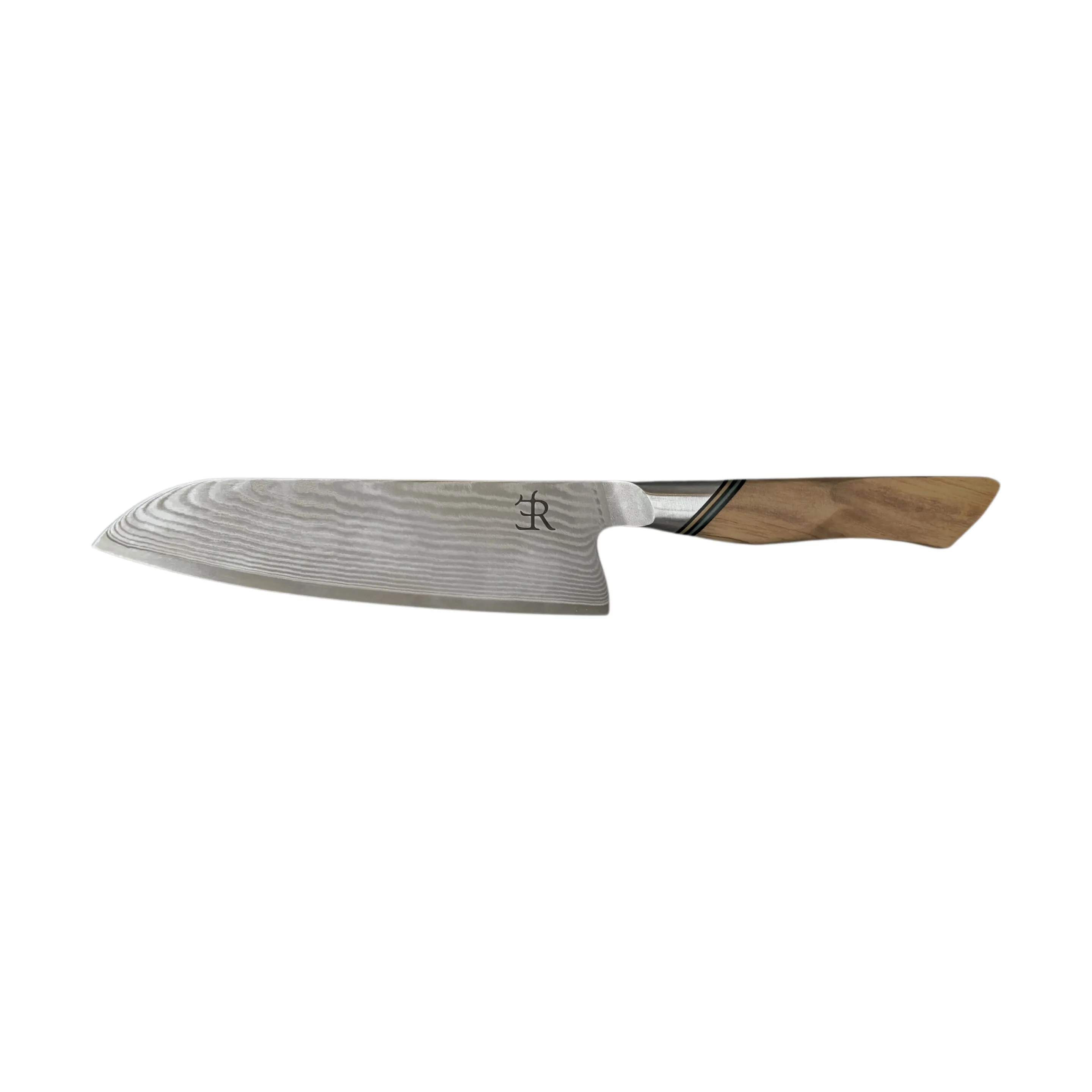 Ryda Knives Santokuknive A-73 Santoku i rustfrit stål/brun, 1