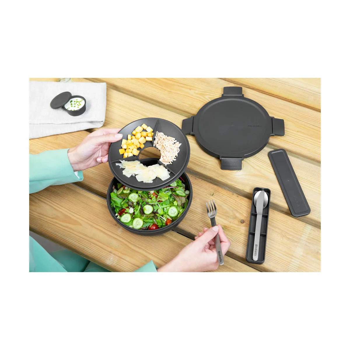Brabantia Madkasser Make & Take Salatskål i Dark grey , 1.3 L, 5