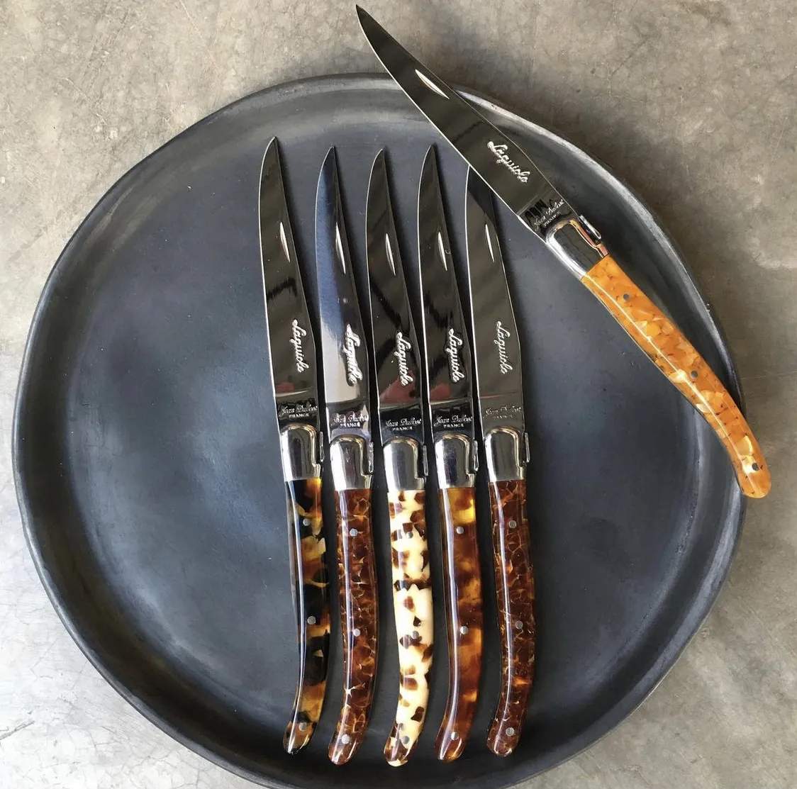 Jean Dubost Bordknive Laguiole Kniv - 6 stk. i Brun, 2