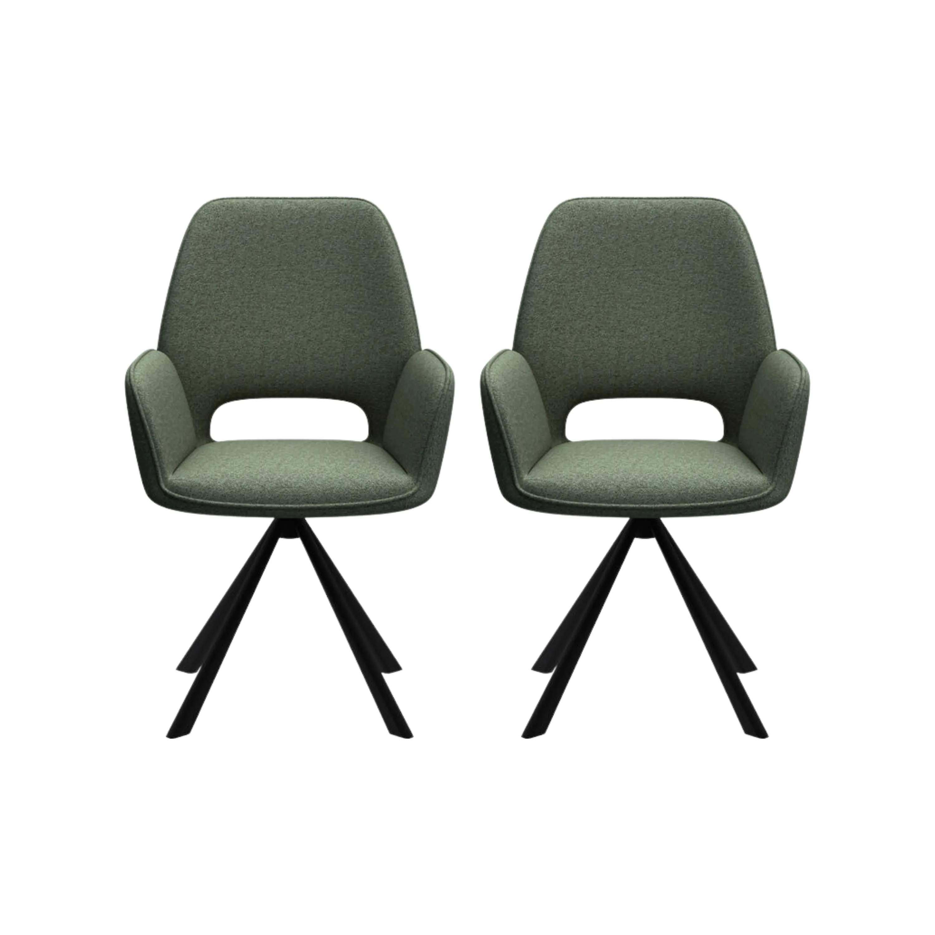 CASA Living Spisebordsstole Graham Spisebordsstol - 2 stk. i grøn, 1