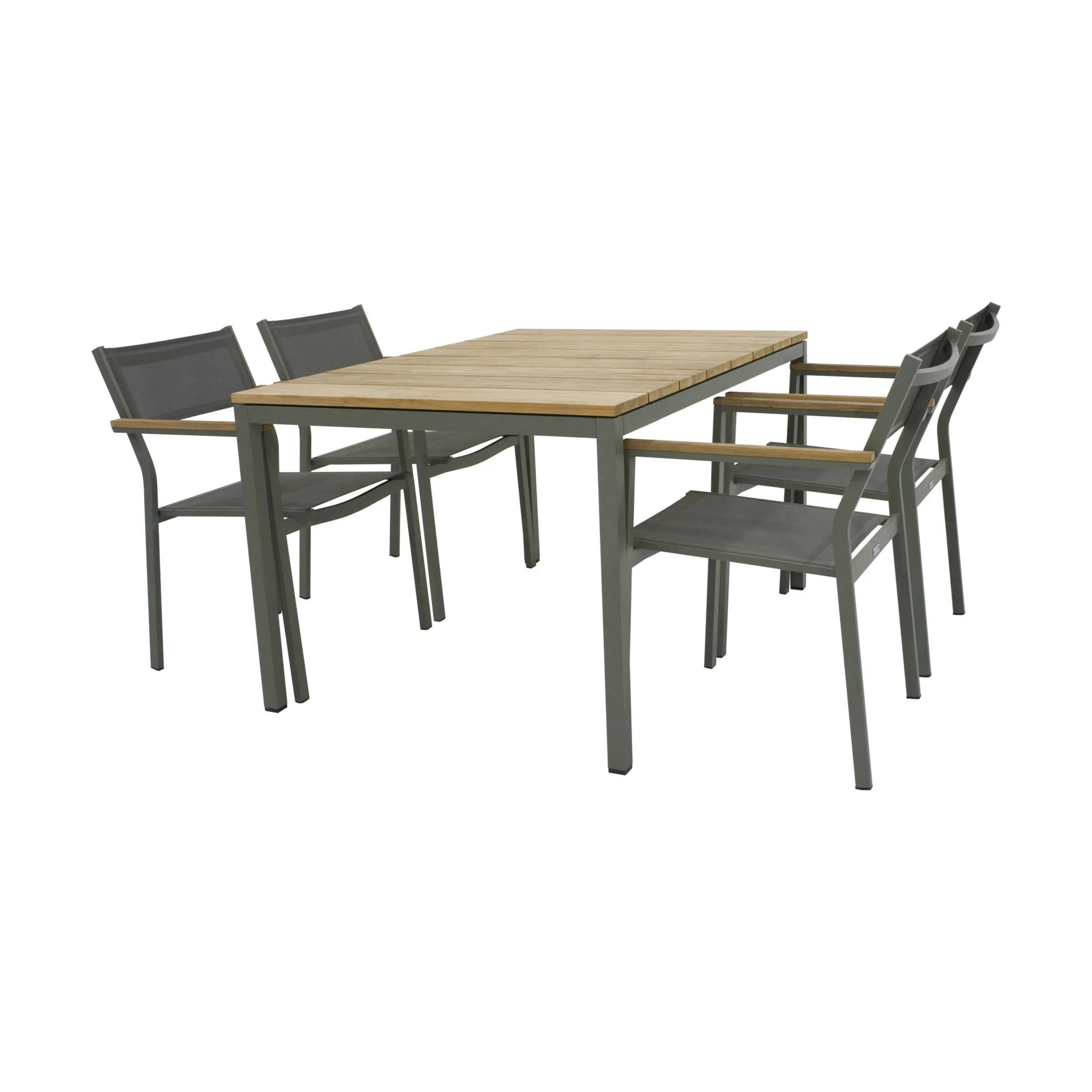 Toscana Havemøbelsæt - 1 bord og 4 stole, olivengrøn, large