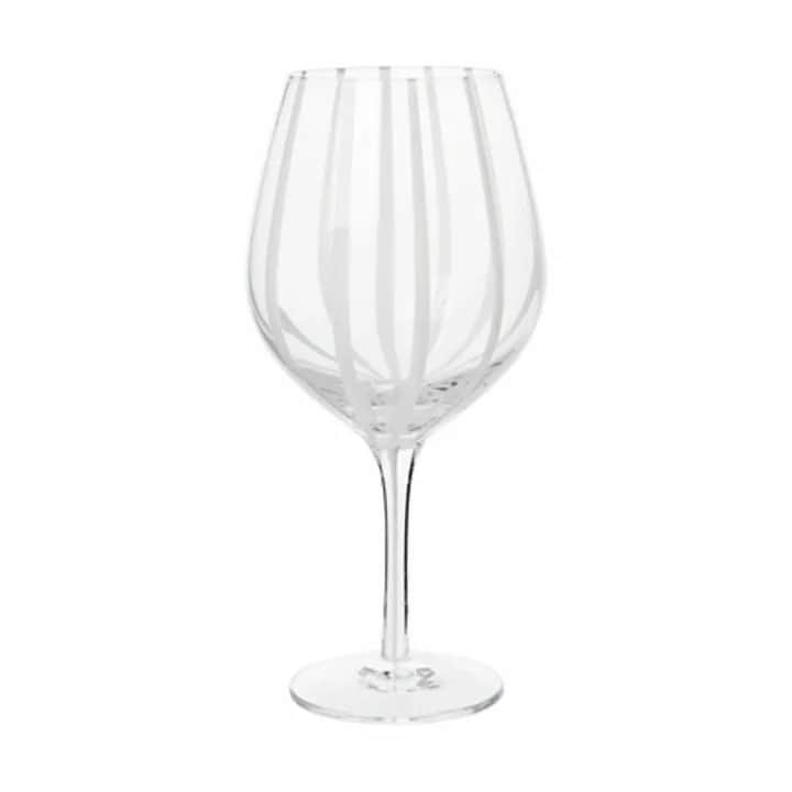 Stripe Rødvinsglas, hvid/klar, large