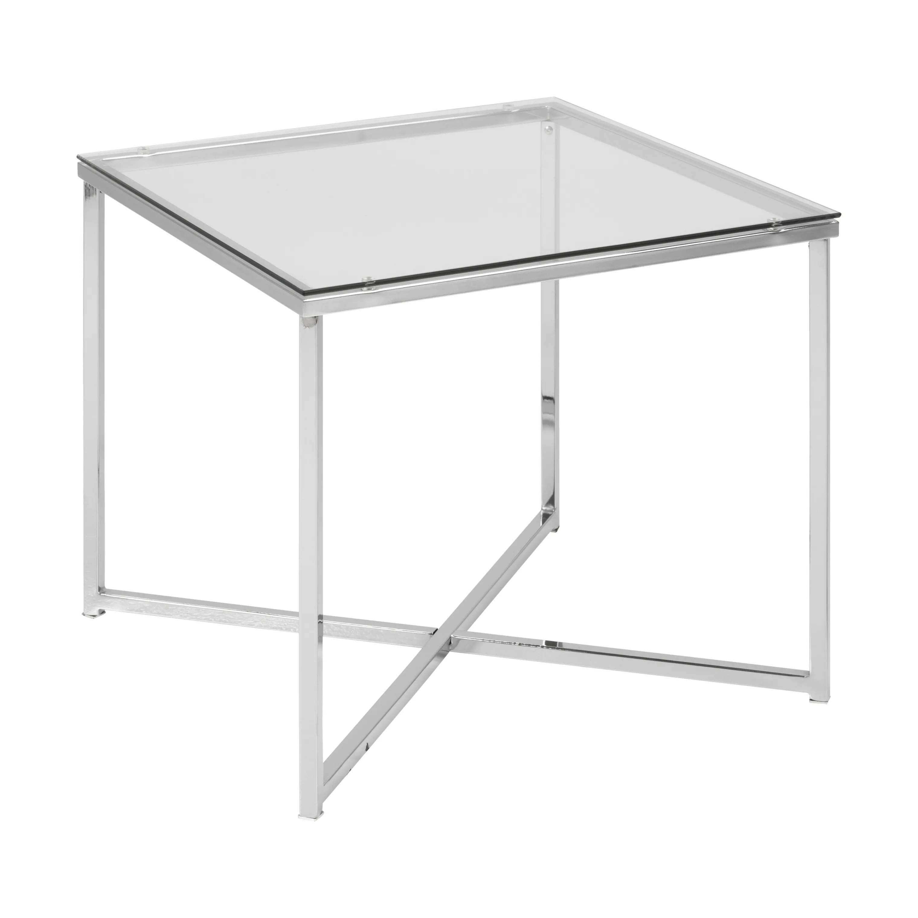 CASA Living Sideborde Cross Hjørnebord i Klar/krom, 3
