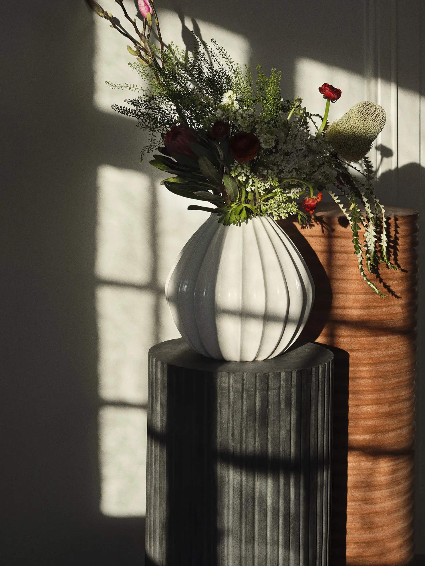 Broste Copenhagen Vaser Wide Vase i Hvid, H25 x Ø25, 2