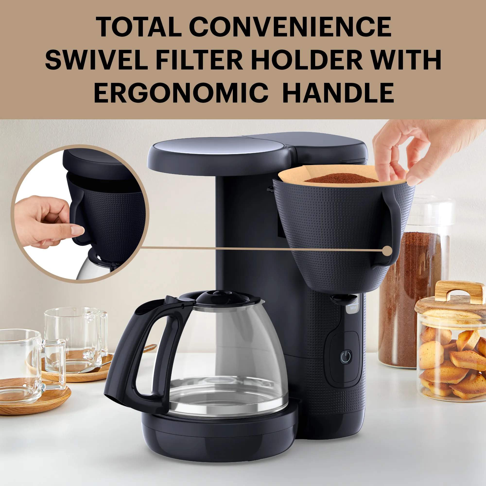 OBH Nordica Kaffemaskiner Morning Kaffemaskine i Sort, 4