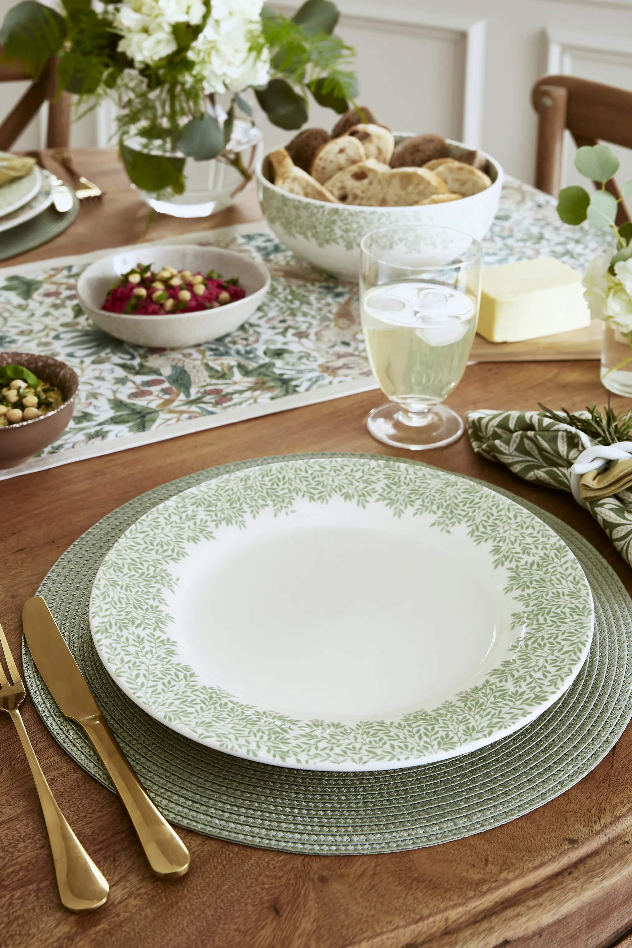 Spode Middagstallerkener Morris & Co Middagstallerken i Hvid/Grøn, 3