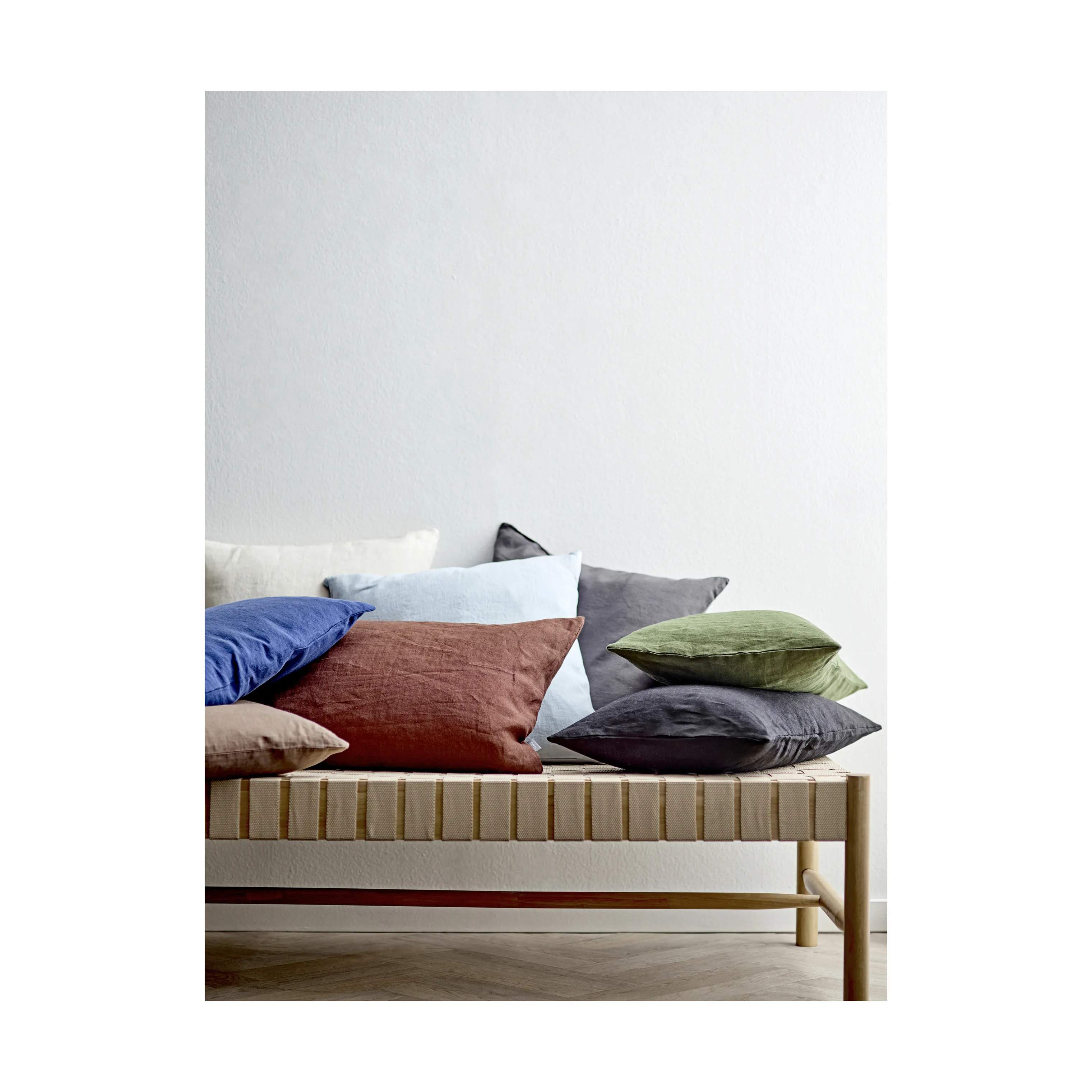 Södahl Pyntepudebetræk Linen Pude i Forest green, 3