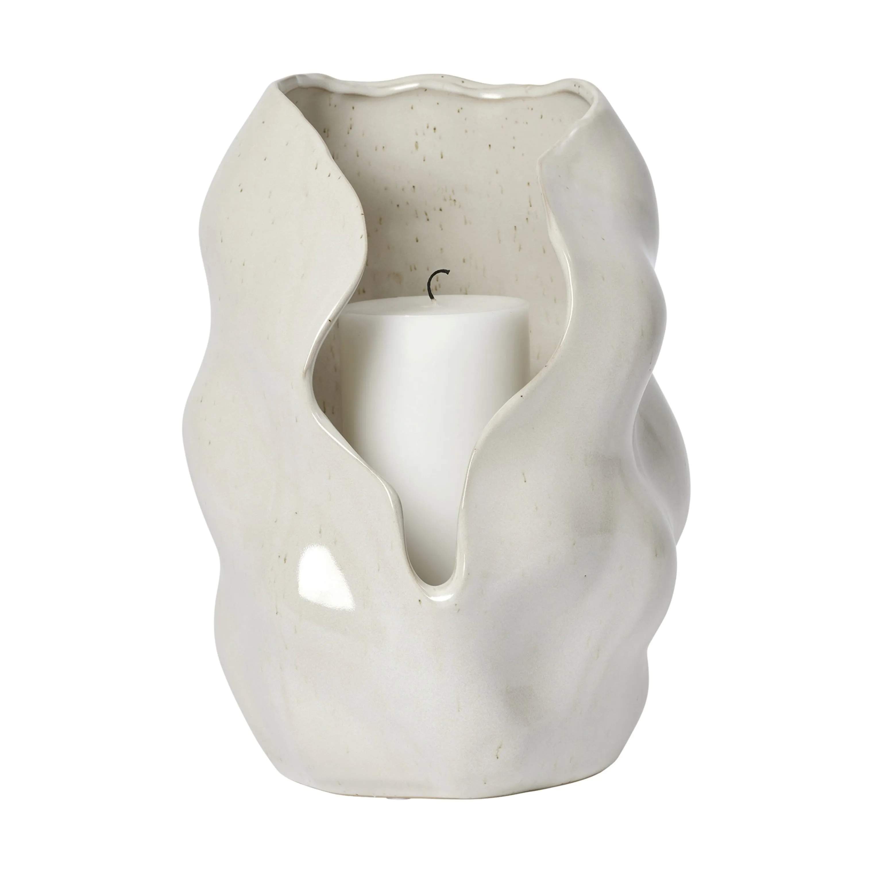 Broste Copenhagen Lanterner Hekla Lanterne i White Cream, 24 cm, 1