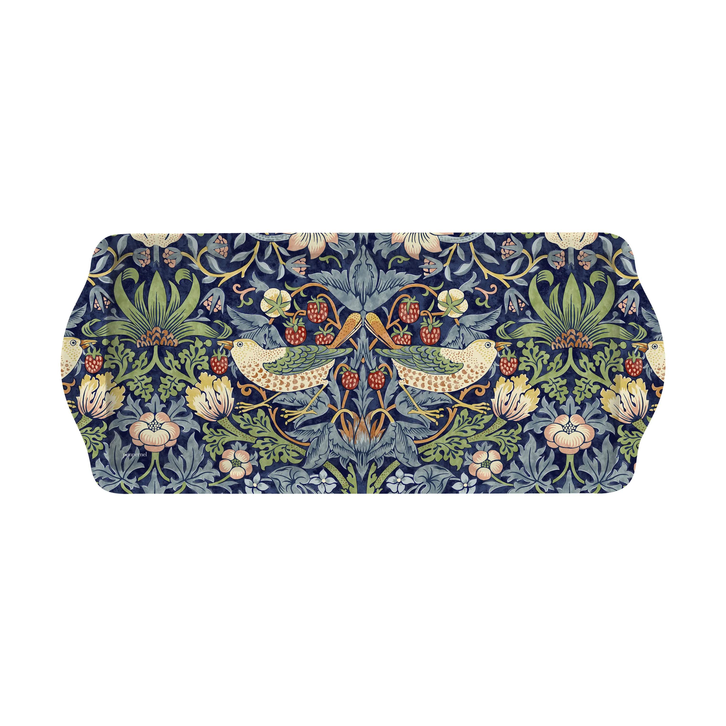 Spode Bakker Morris & Co Strawberry Thief Serveringsbakke i Blå, 1