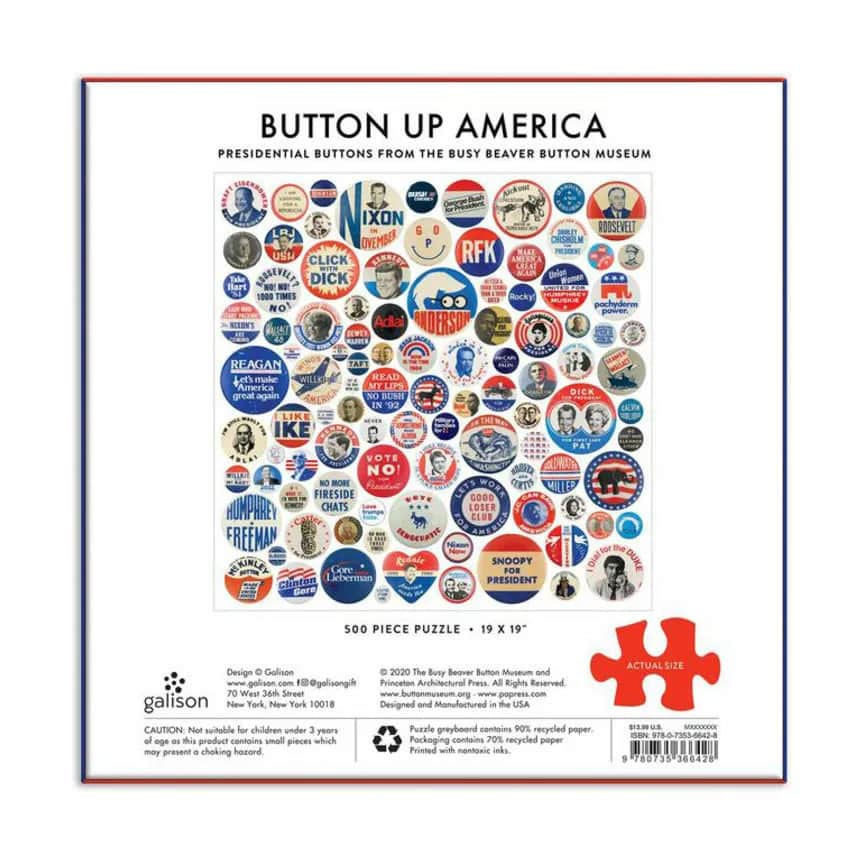 Galison Puslespil Puslespil - Button up America i multifarvet, 3