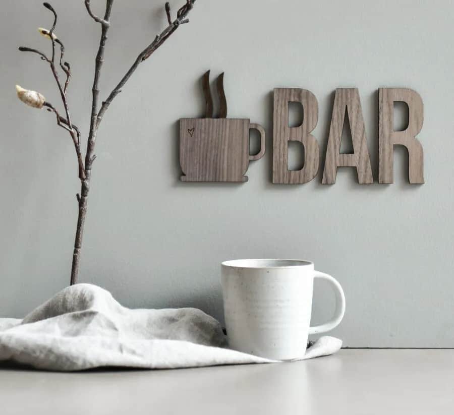 Minifabrikken Vægdekoration Dekoration - Kaffekop i Valnød, 4