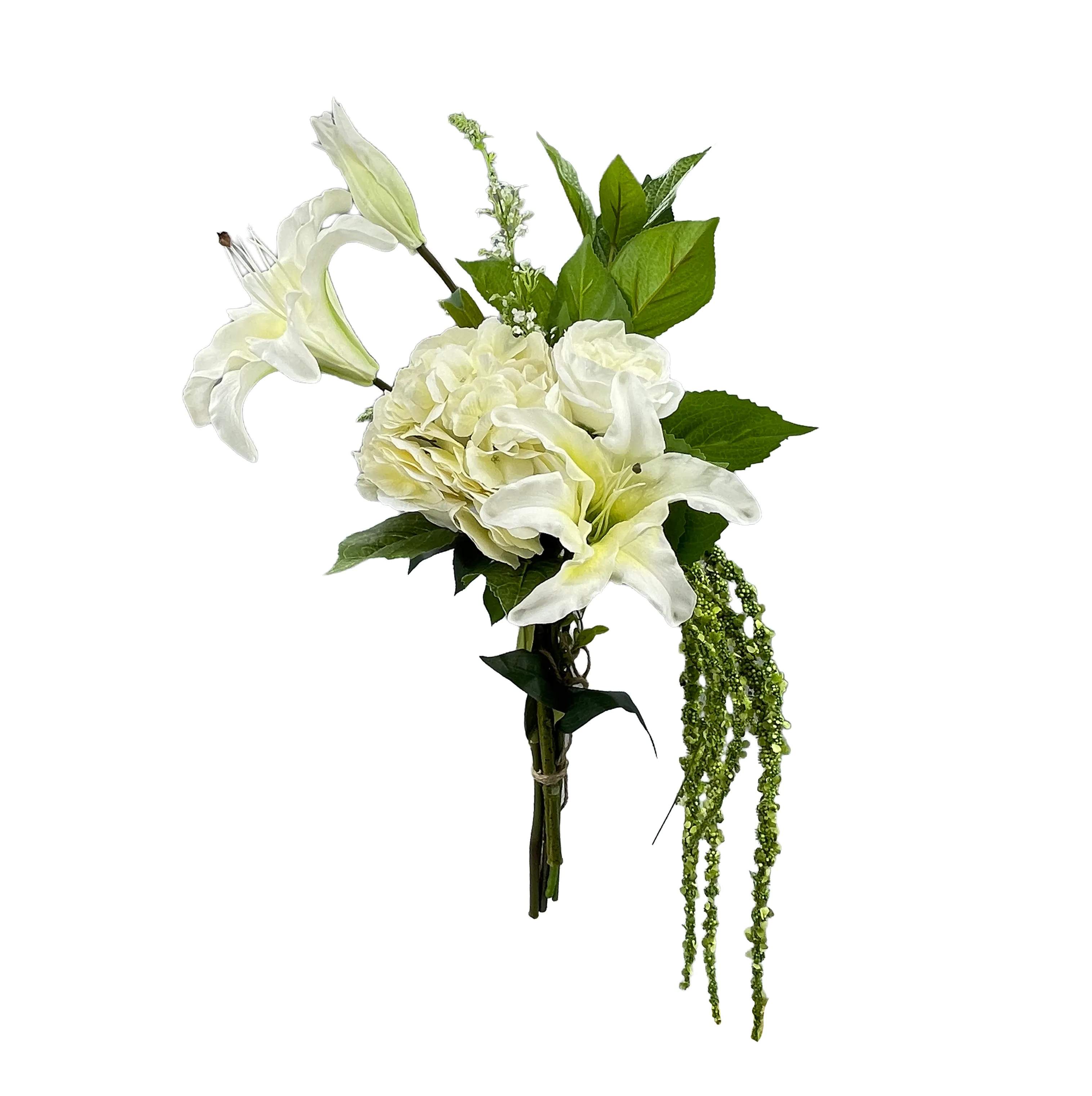 everbloom Kunstige blomster Kunstig Real Touch Blomsterbuket i Hvid, 1