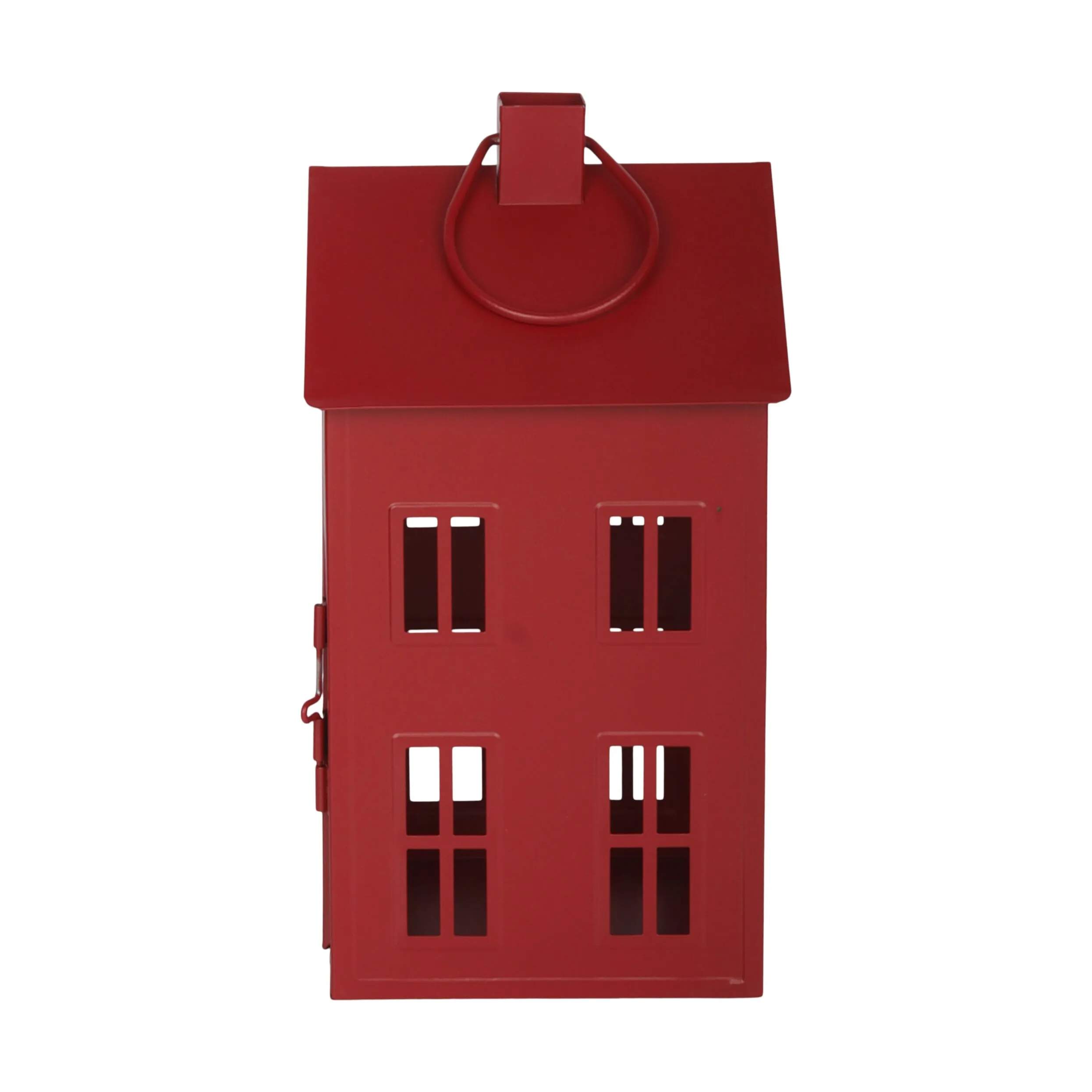 Casa Christmas Bloklysestage Lanterne i Rød, 26,8 cm, 2