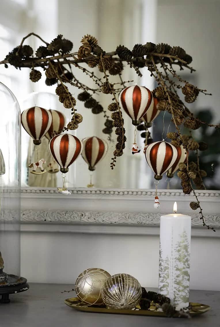 Casa Christmas Julekugler Julekugle i beige/glimmer, 2