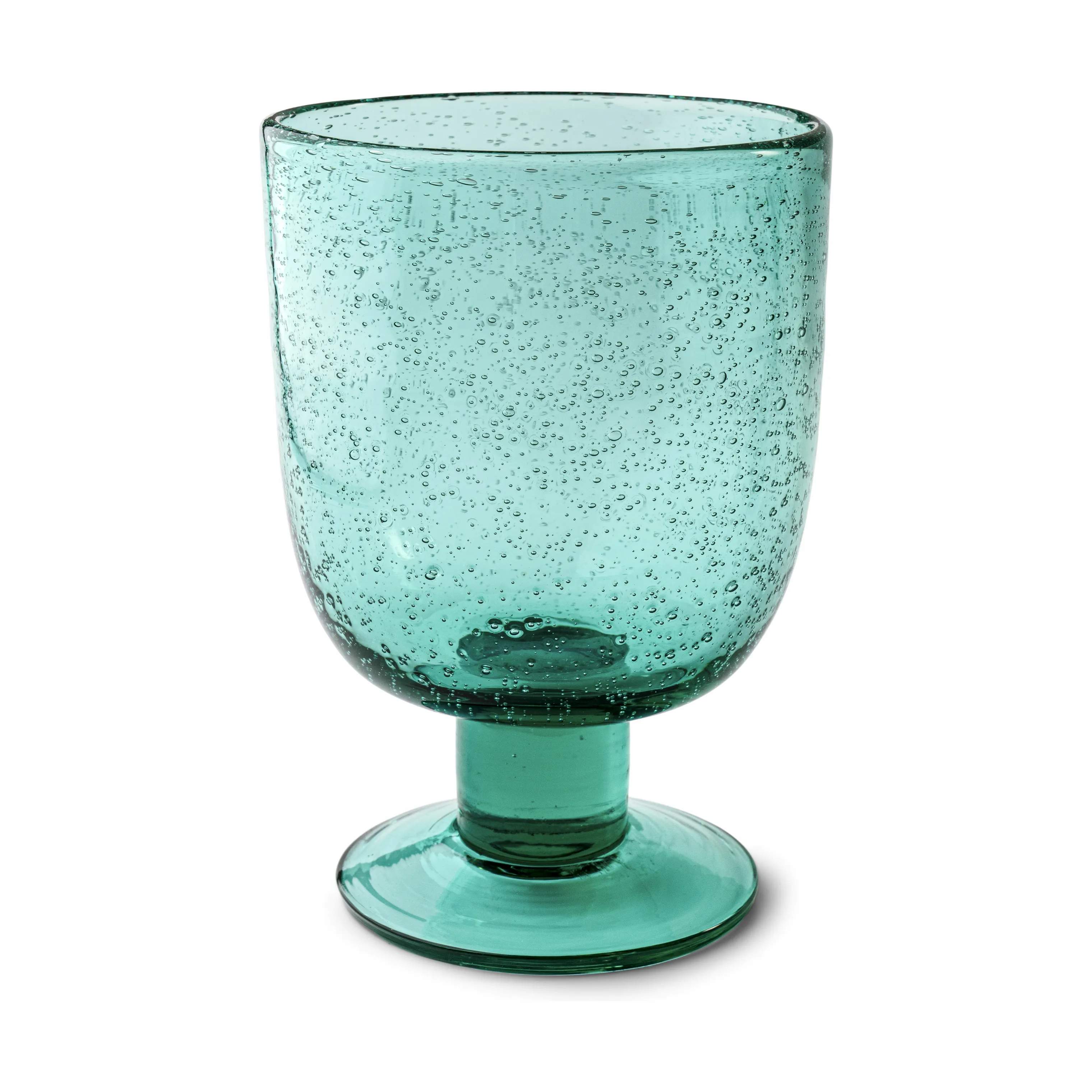 Vandglas på fod, aqua grøn, large
