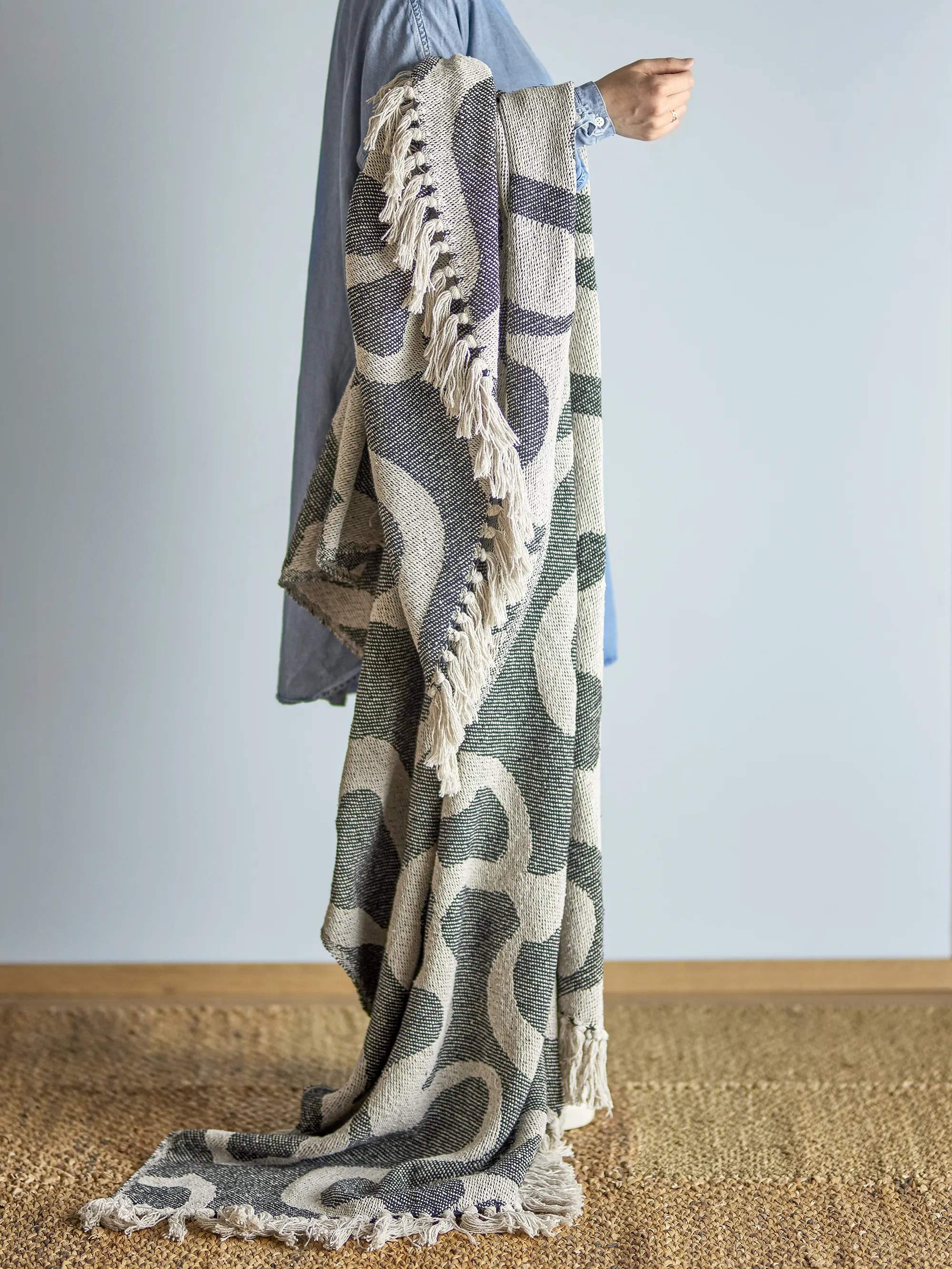 Bloomingville Plaider Salobre Plaid i Sort, 2