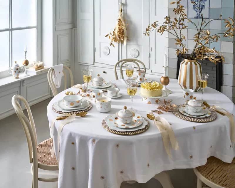 PIP Studio Middagstallerkener Dot Delight Tallerken - 2 stk. i Hvid / Guld, 21 cm, 2