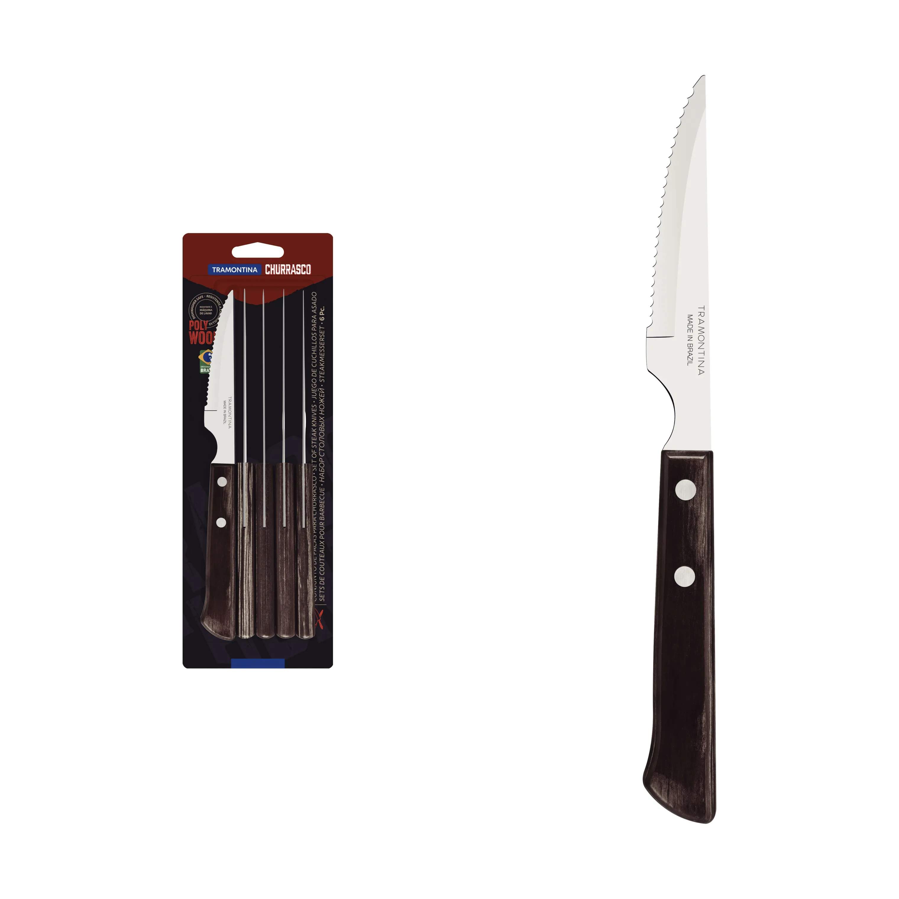 Tramontina Steakknive Churrasco Grill - 6 dele i natur, 3