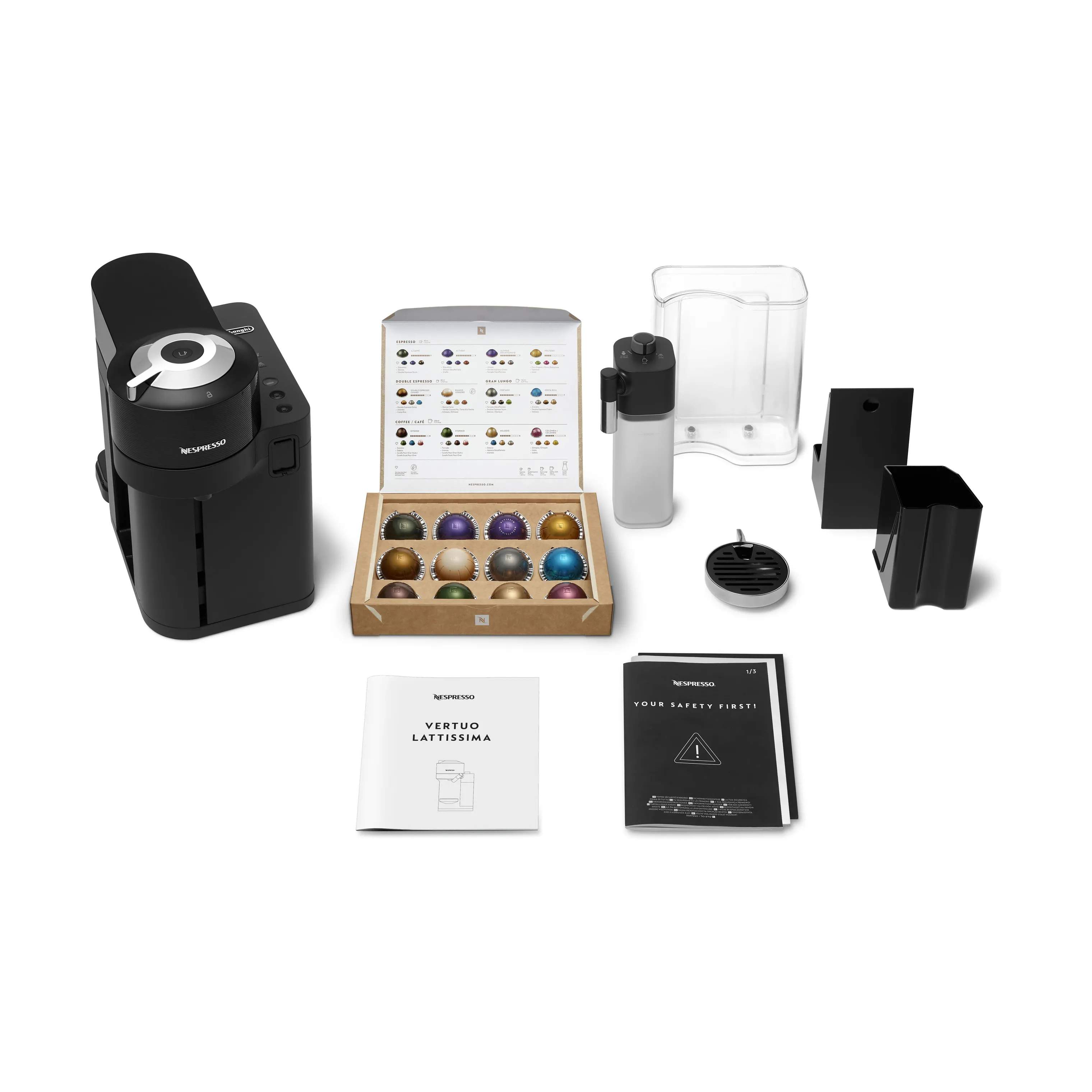 Nespresso kapselmaskiner Vertuo Next Vertuo Lattissima Kapsel Kaffemaskine i Sort, 4