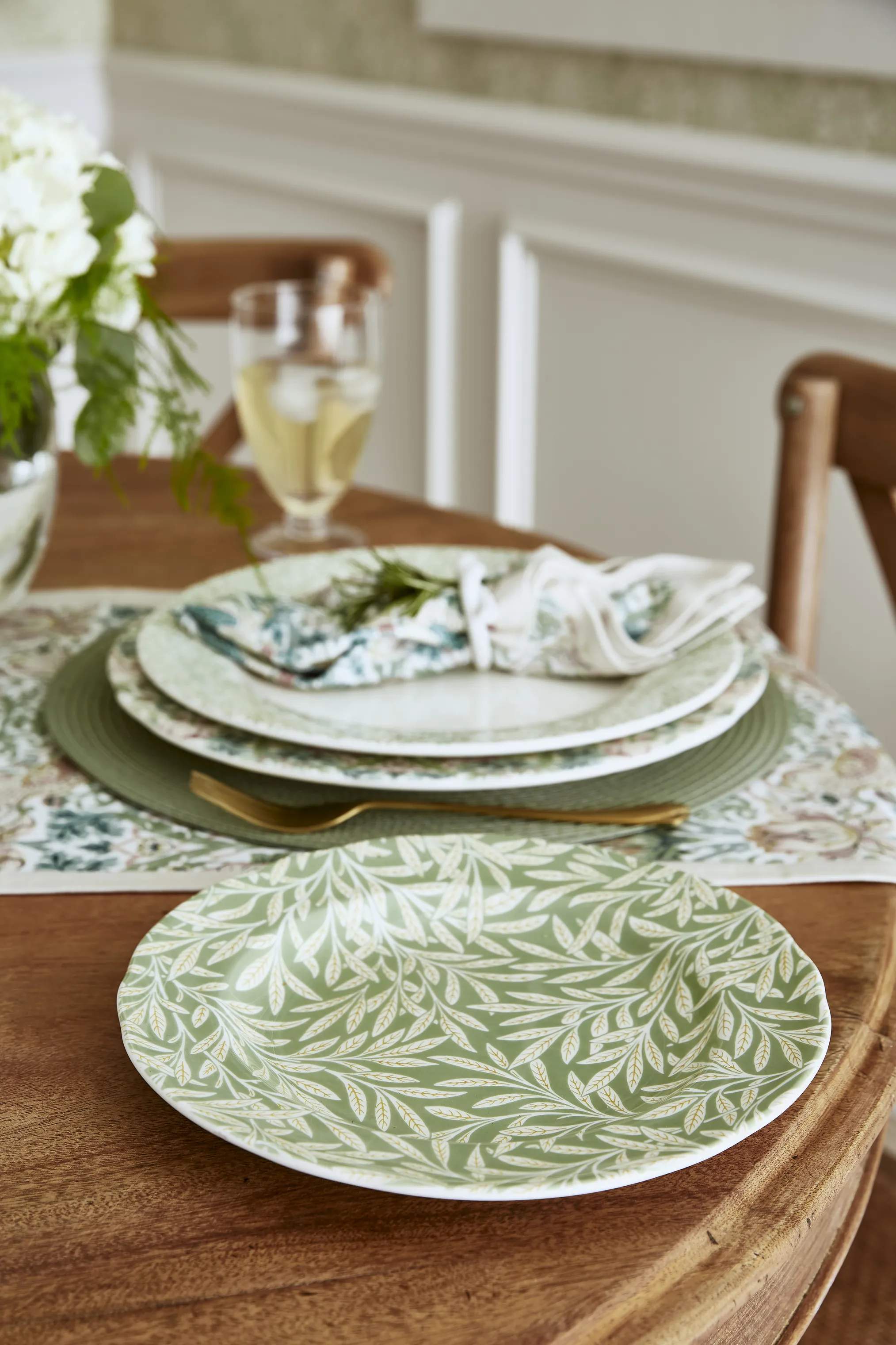 Spode Frokosttallerkener Morris & Co Tallerken i Grøn/hvid/orange, 3