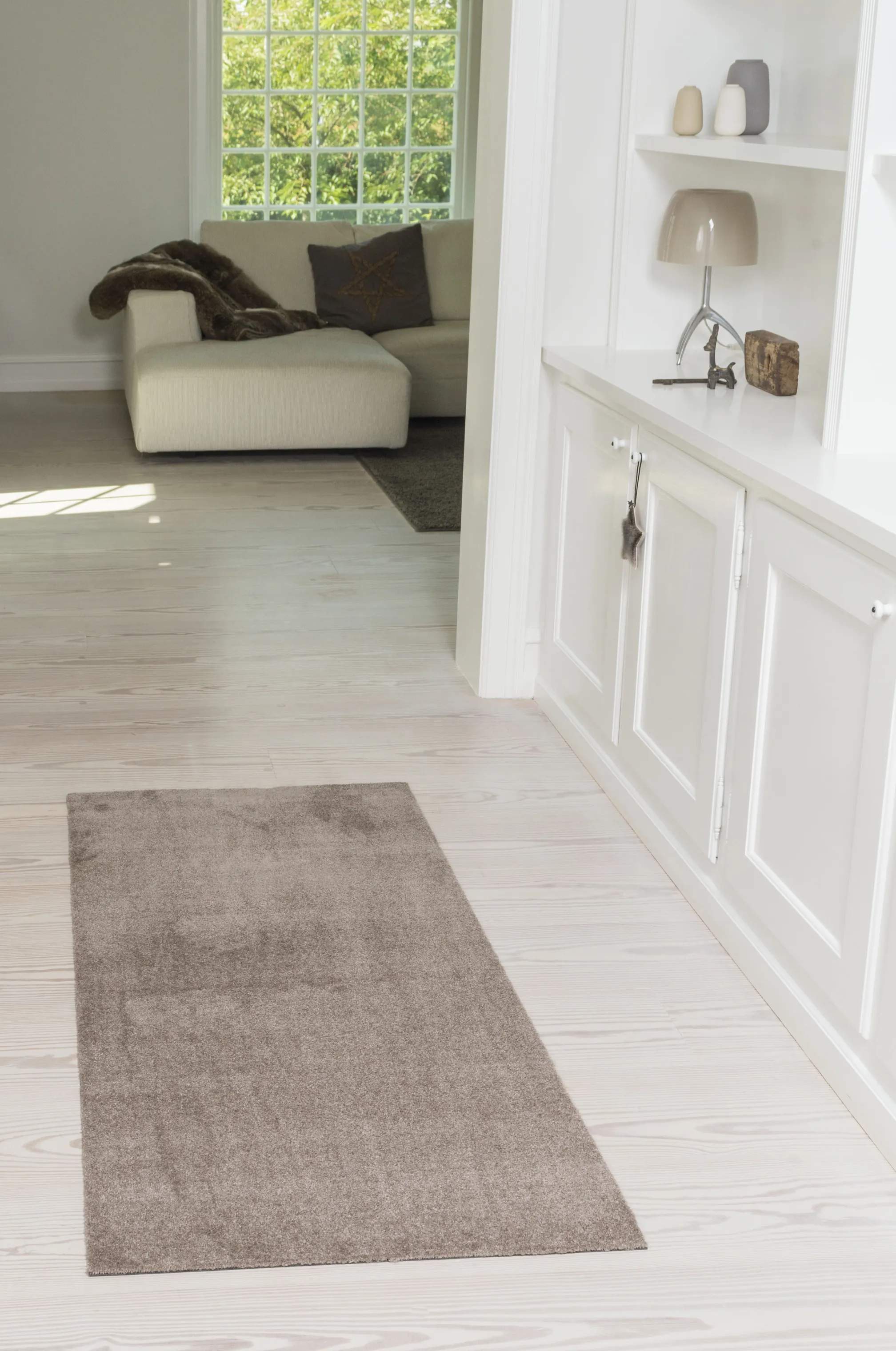 Tica Copenhagen Dørmåtter Uni Color Gulvmåtte i Sand, B67 x L150 cm, 3