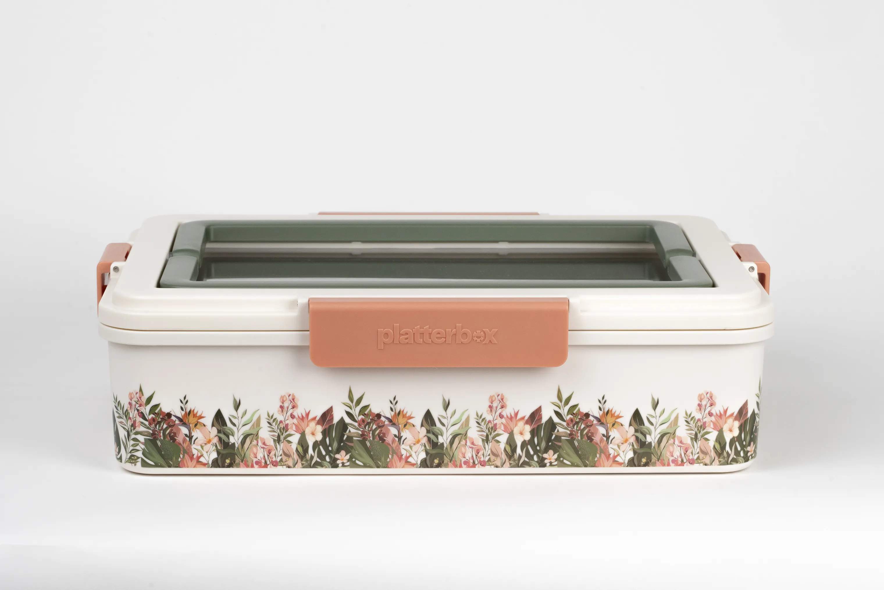 Platterbox Opbevaringsbokse Snack Box i Hvid/blomster, 6