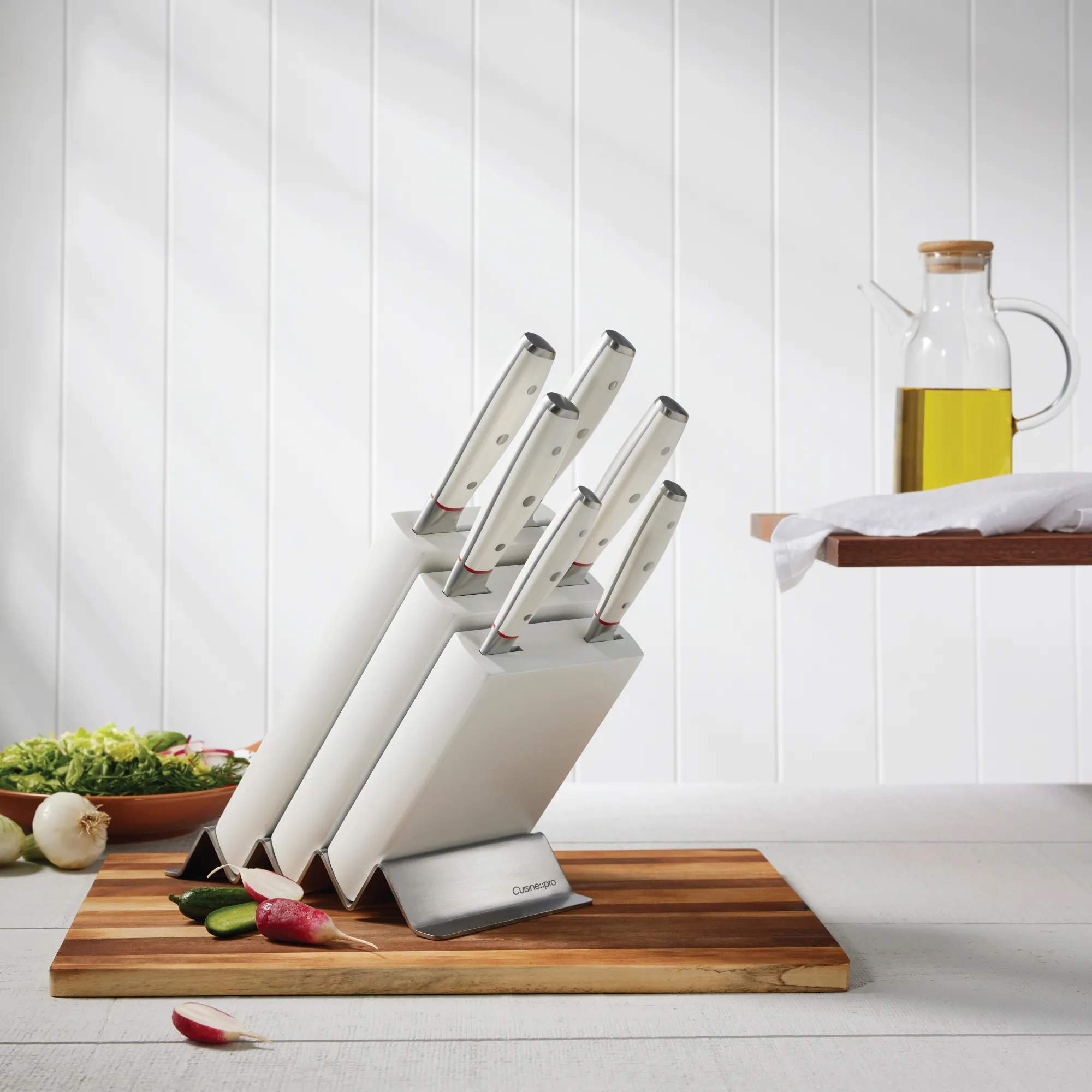 THE CUSTOM CHEF™ Knivblokke med knive Cuisine::pro®
iconiX™ Cuisine::pro iconiX™ Straub Knivblok - 7 dele i sølvfarvet/hvid, 2